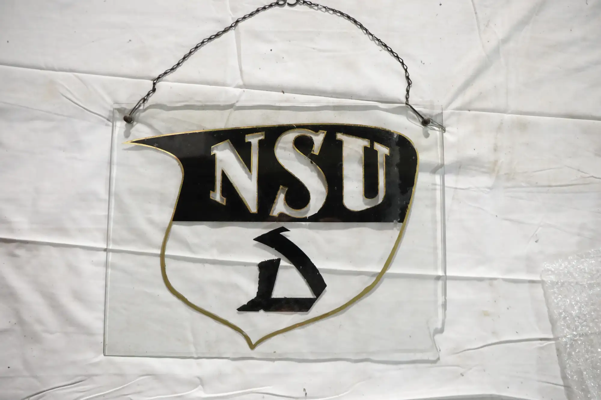 NSU D Glass Hanging Sign-For Sale