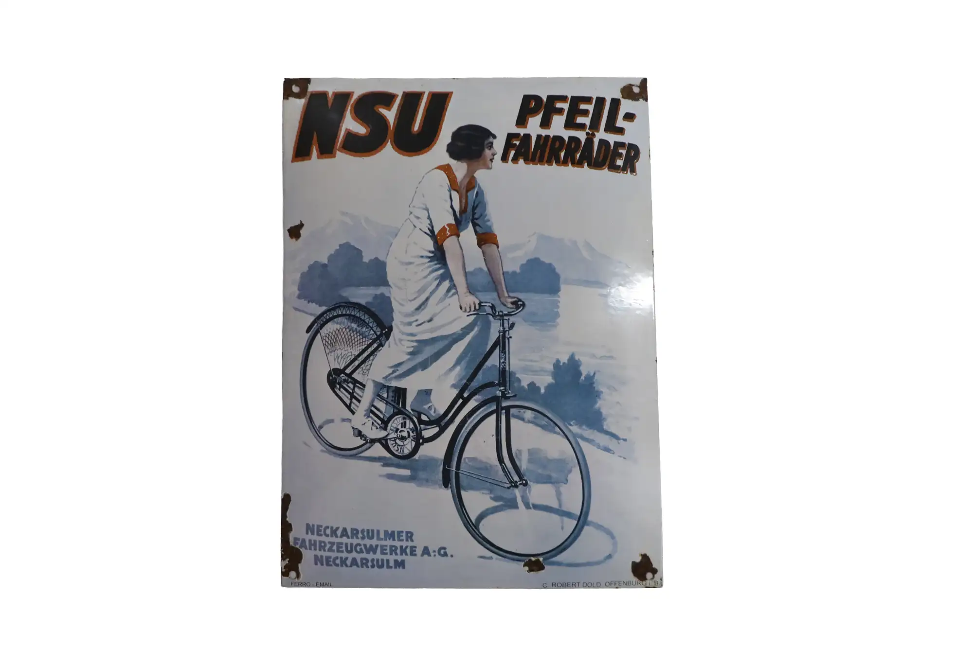 1920s NSU Pfeil Bicycle Enamel Sign-For Sale