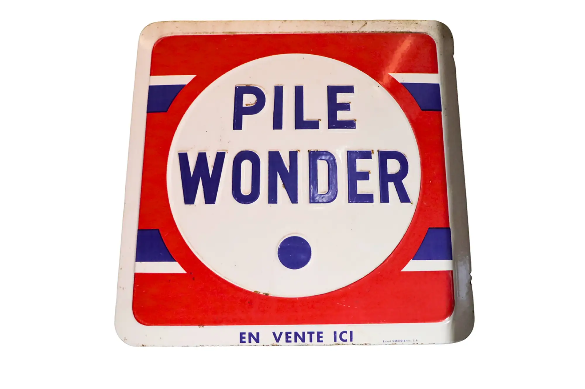 Pile Wonder French Battery Enamel Sign-For Sale