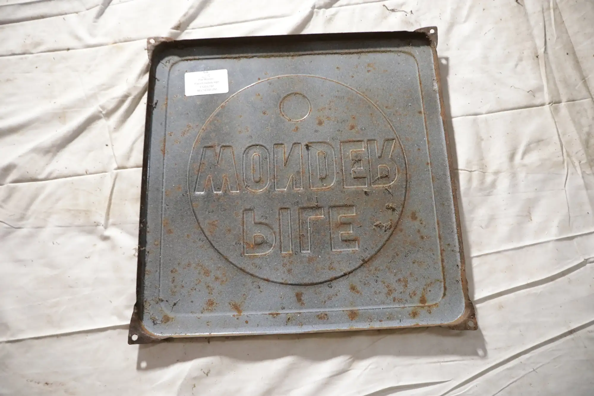 Pile Wonder French Battery Enamel Sign-For Sale