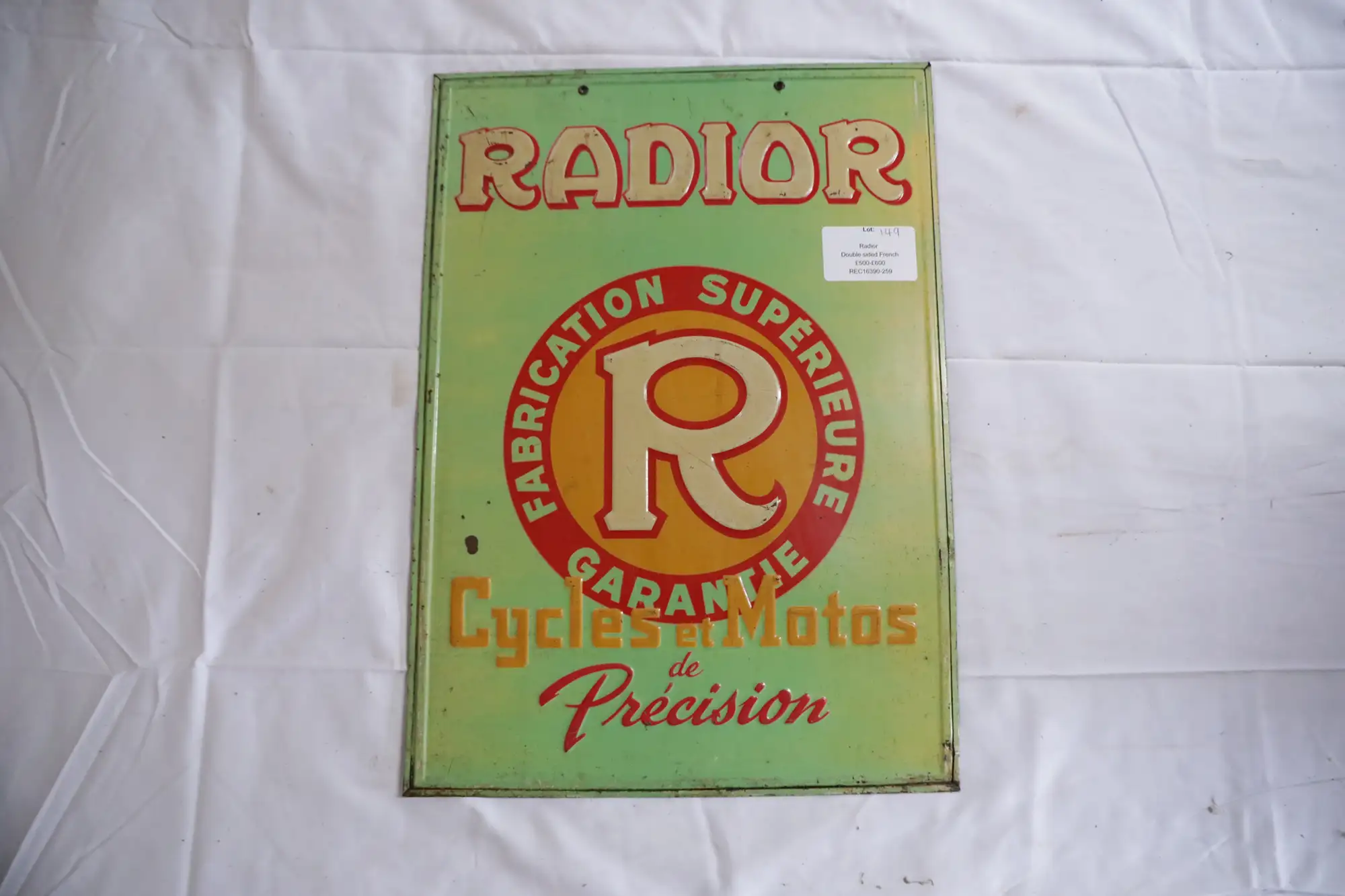 Radior Cycles Double Sided Enamel Sign-For Sale