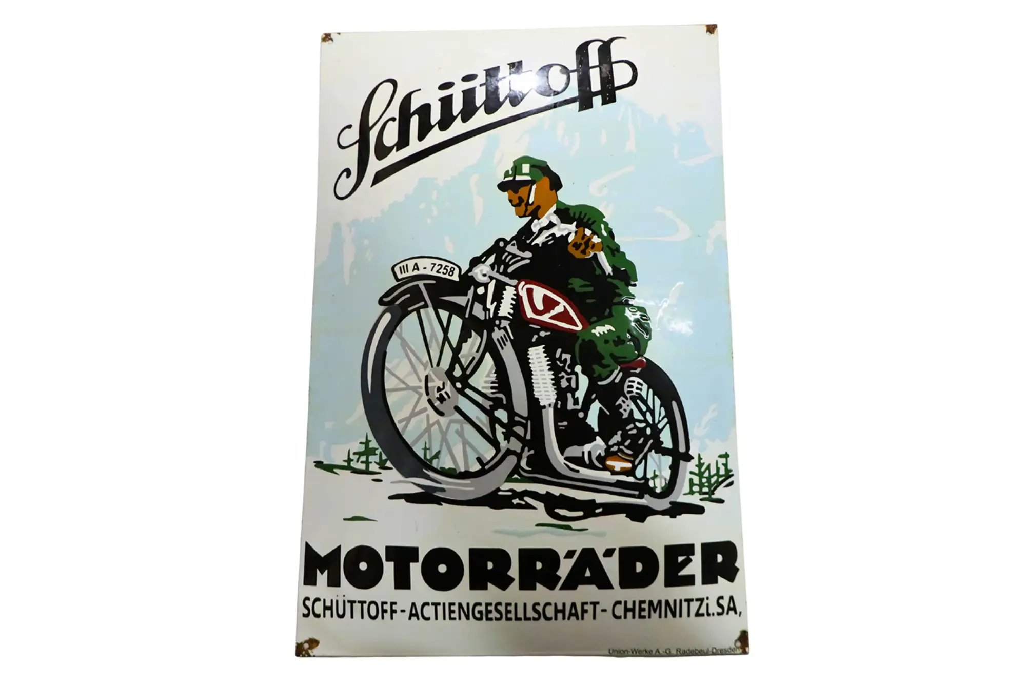 Schuttoff Motorrader Modern Tin Sign-For Sale