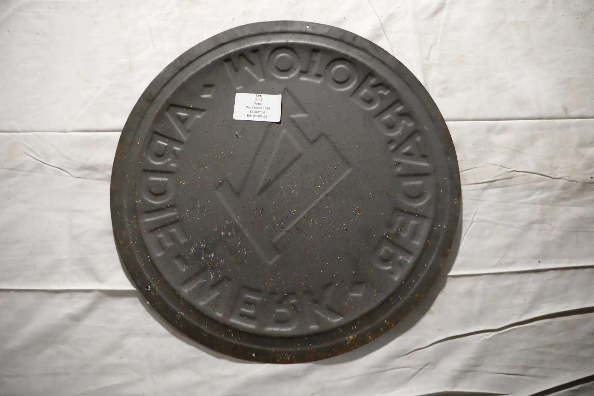 1950s Ardie Werk Motorrader Round Enamel Sign-For Sale