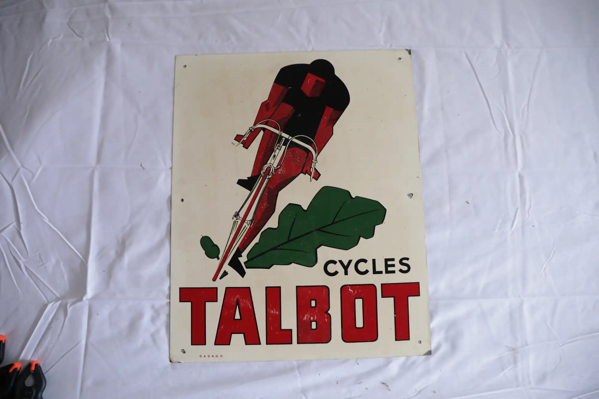 1960s Talbot French Cycles Enamel Sign by Sasago-For Sale