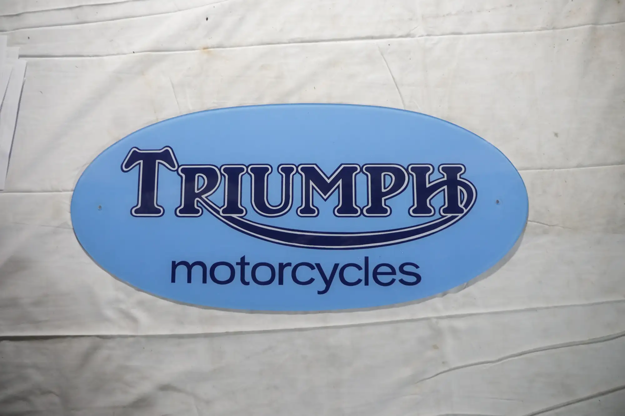 Triumph Motorcycles Oval Plastic Showroom Sign-For Sale