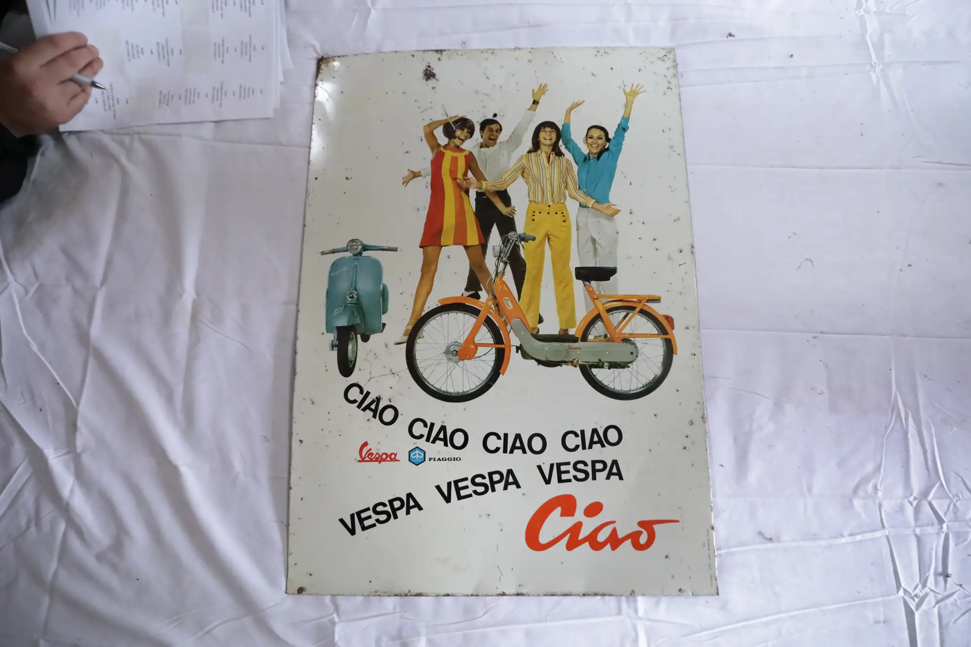 1960s Vespa Tin Sign -For Sale