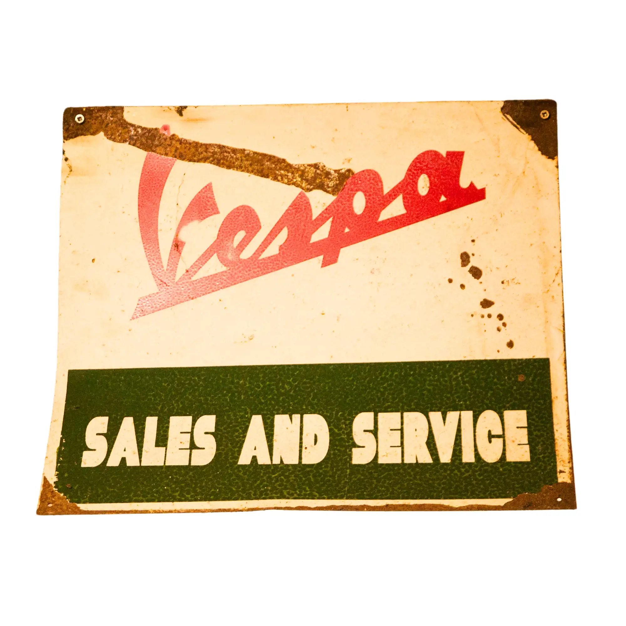 Vespa Sales and Service Tin Sign-For Sale