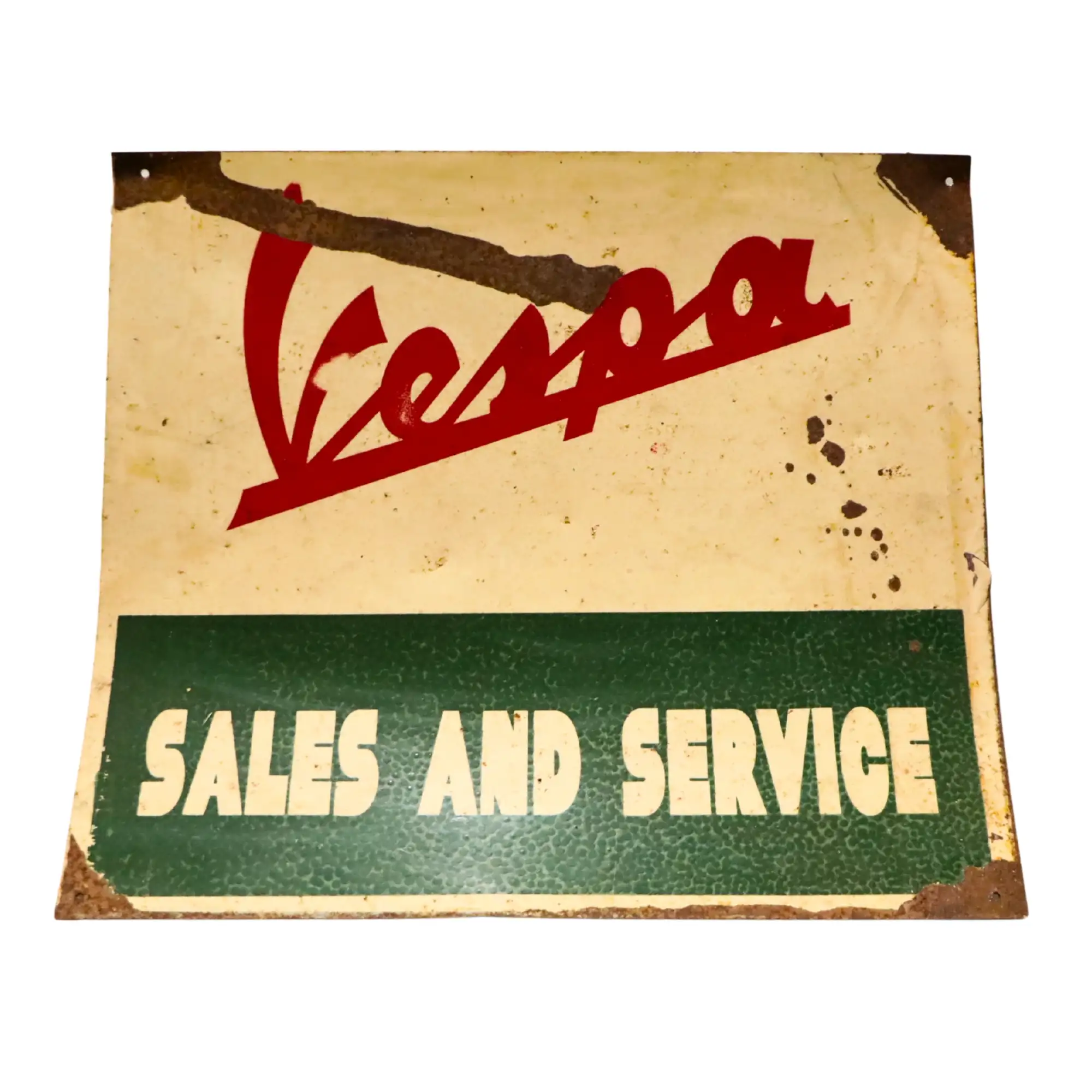 Vespa Sales and Service Tin Sign-For Sale
