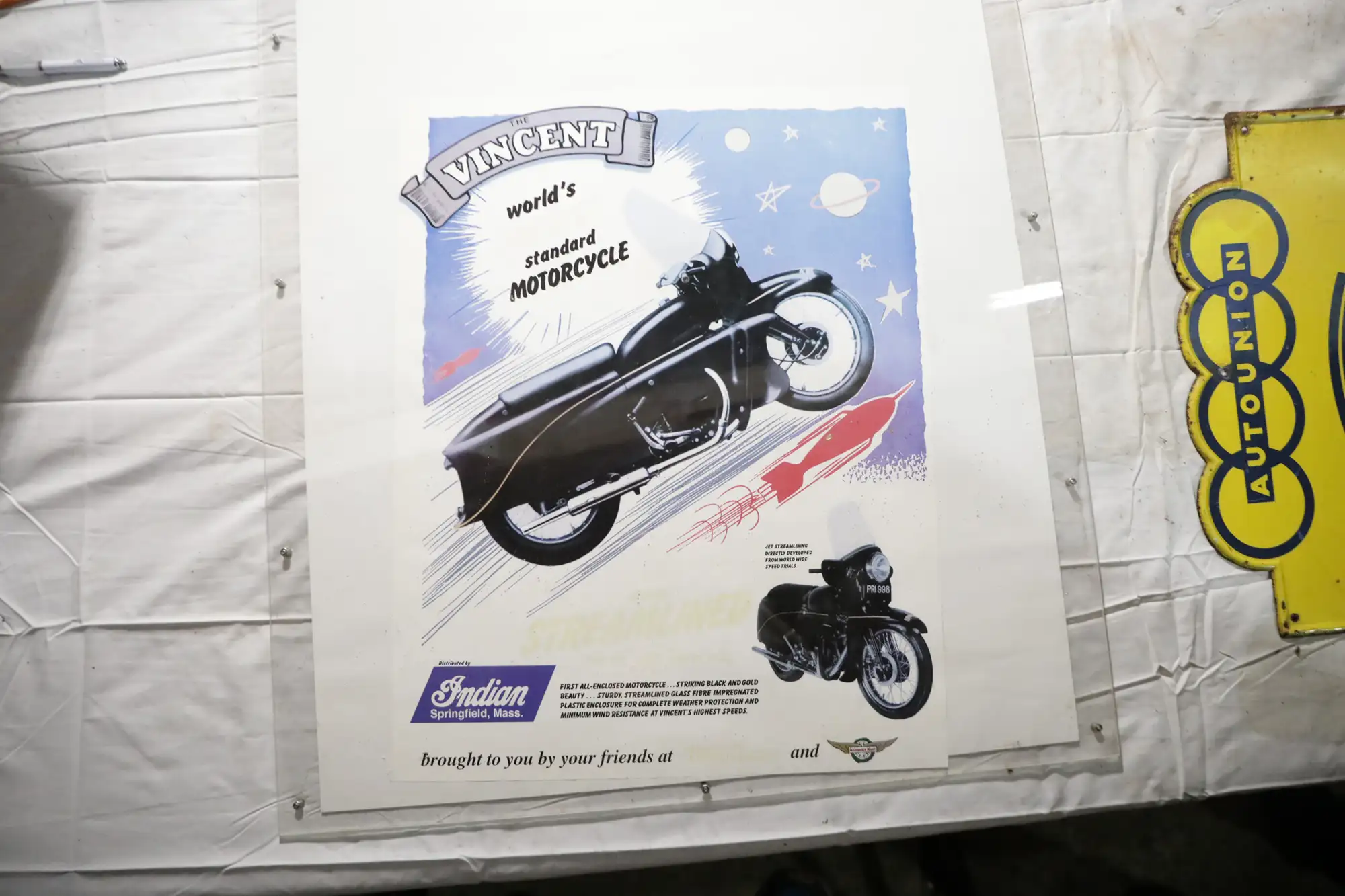 Vincent Paper Poster Ex-Indian USA Black Prince-For Sale