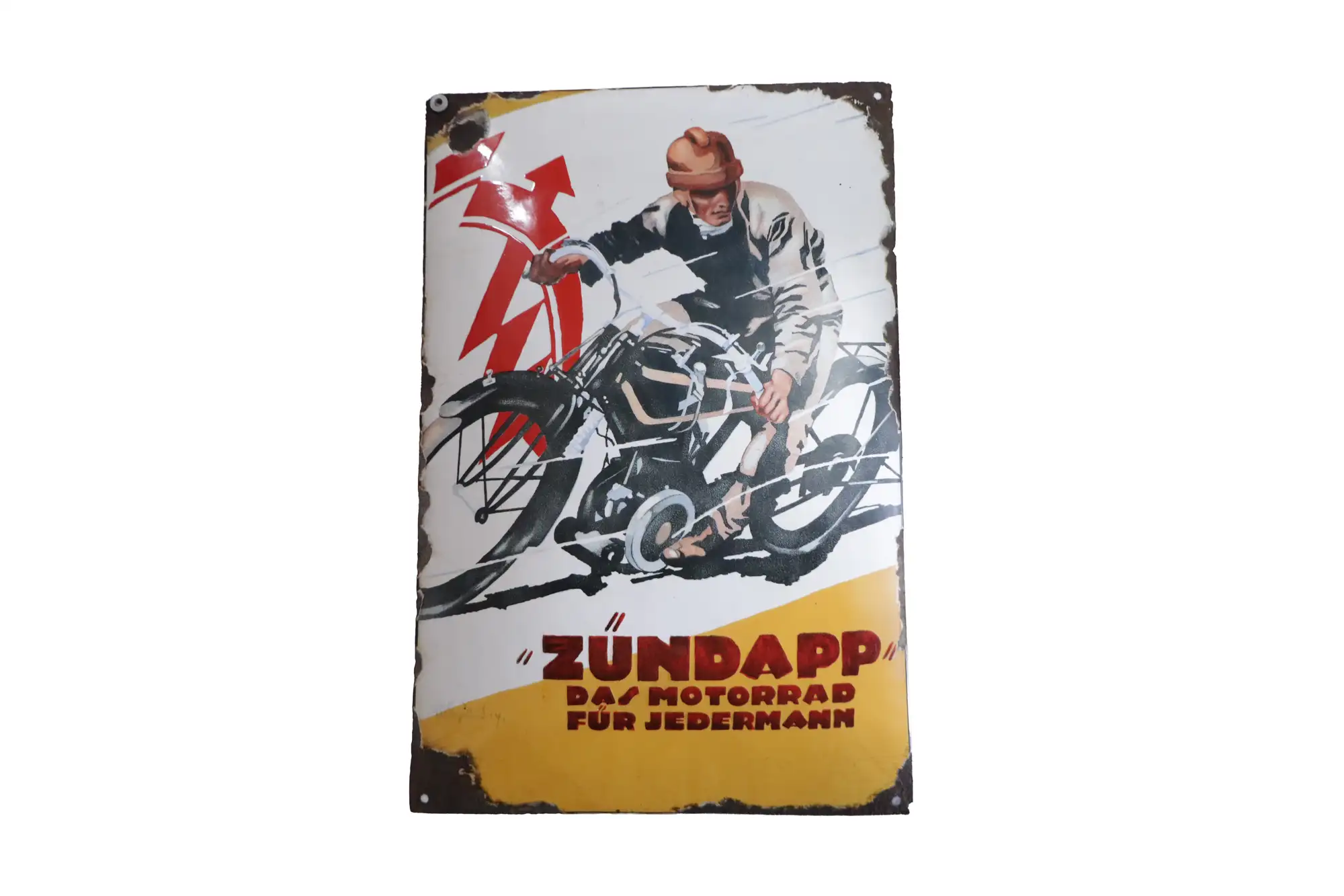 1920s Zundapp Das Motorrad Fur Jederman Enamel Sign-For Sale