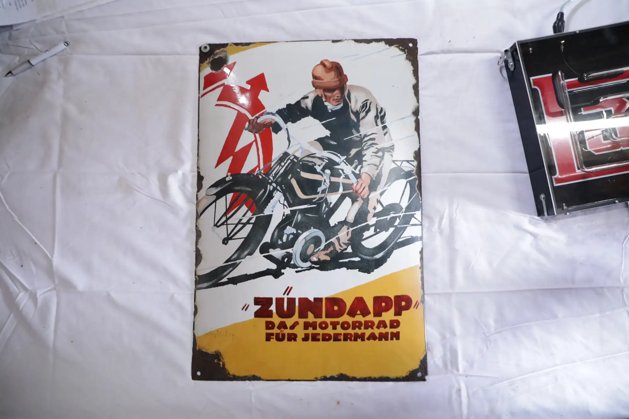 1920s Zundapp Das Motorrad Fur Jederman Enamel Sign-For Sale