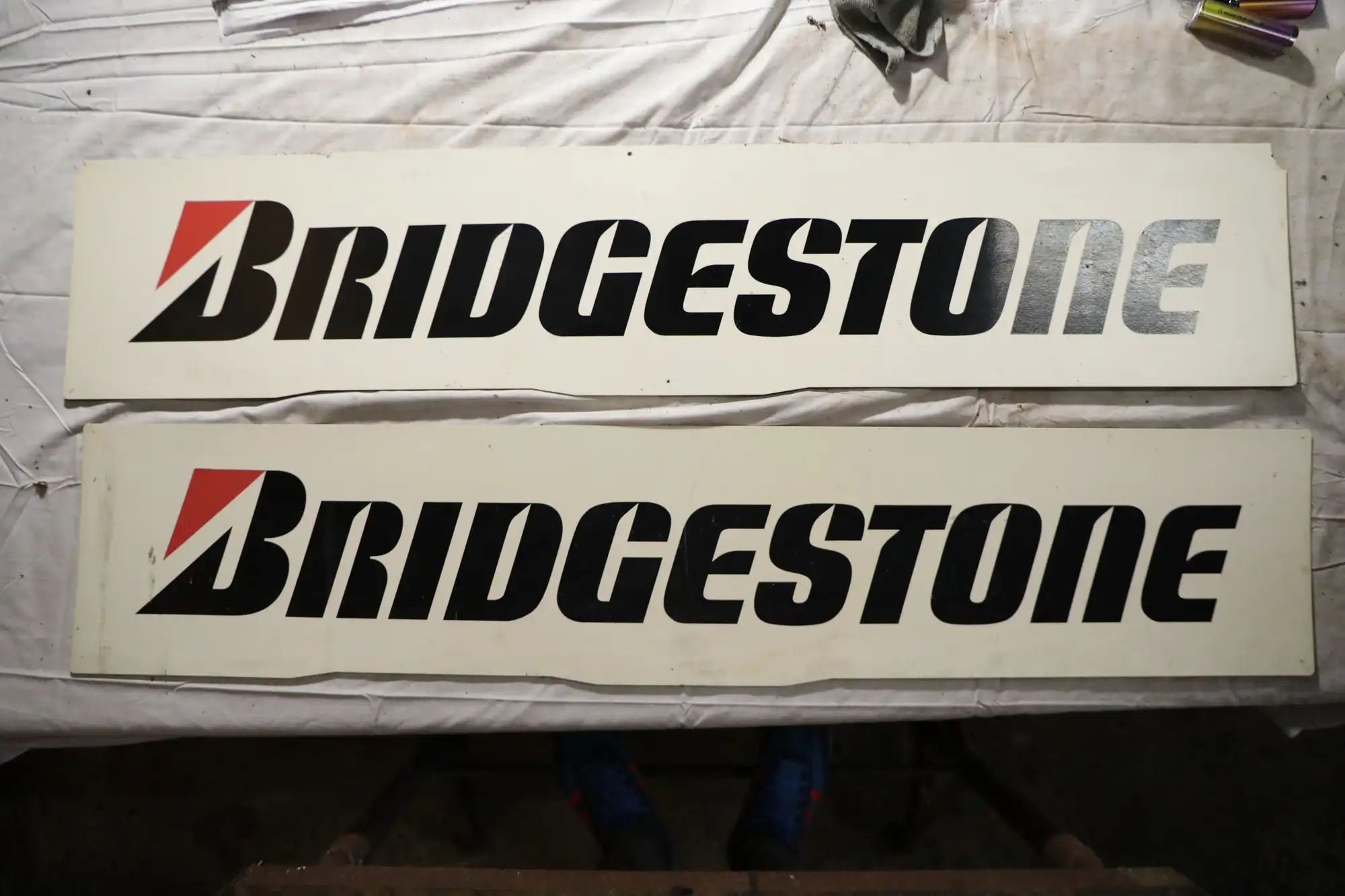 A Pair of Bridgestone Plastic Showroom Signs-For Sale