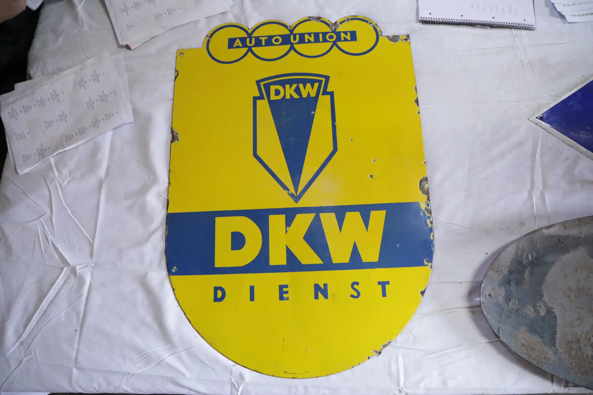 Auto Union DKW Dienst Enamel Shield-For Sale