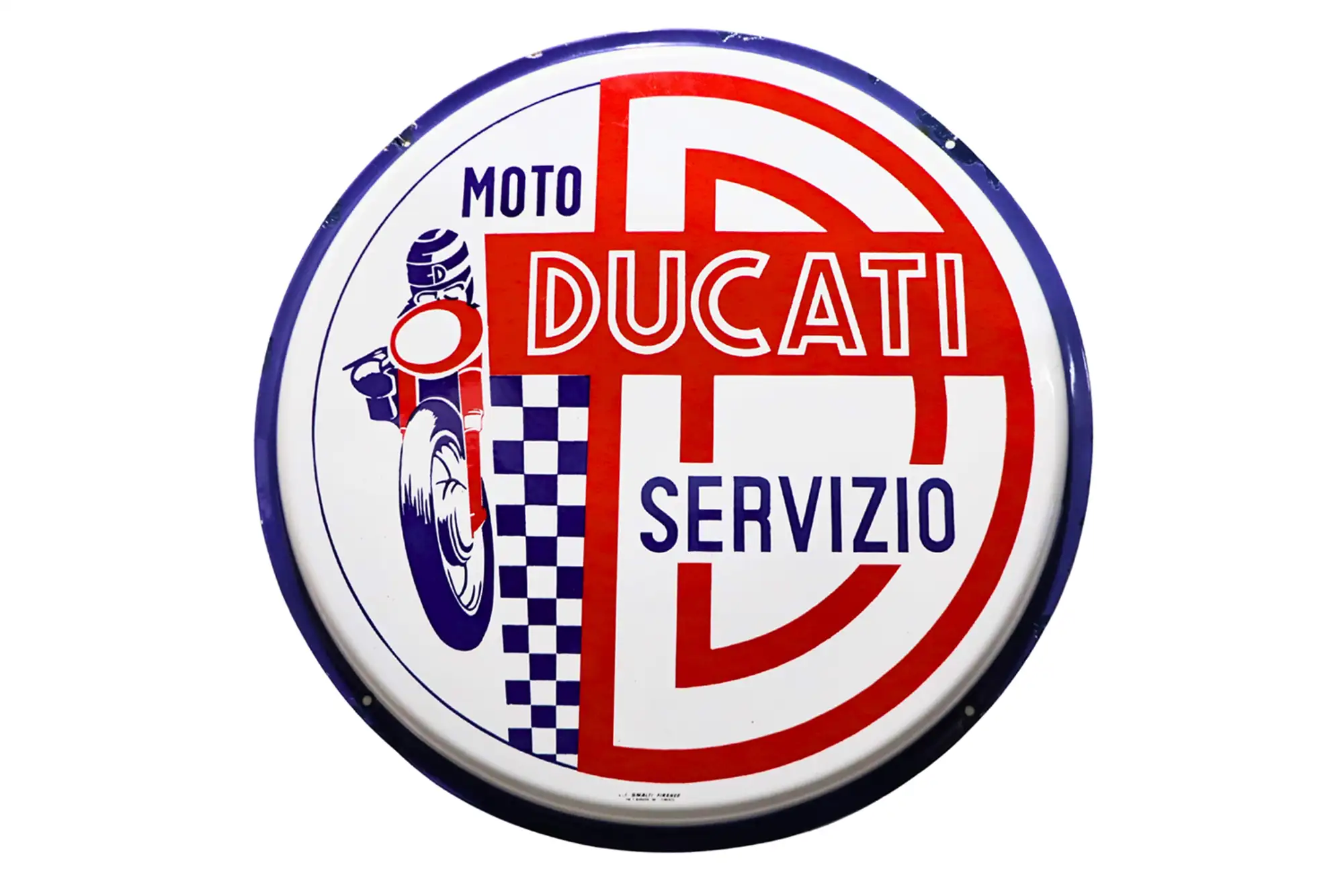 Ducati Moto Servizio Round Enamel Sign-For Sale