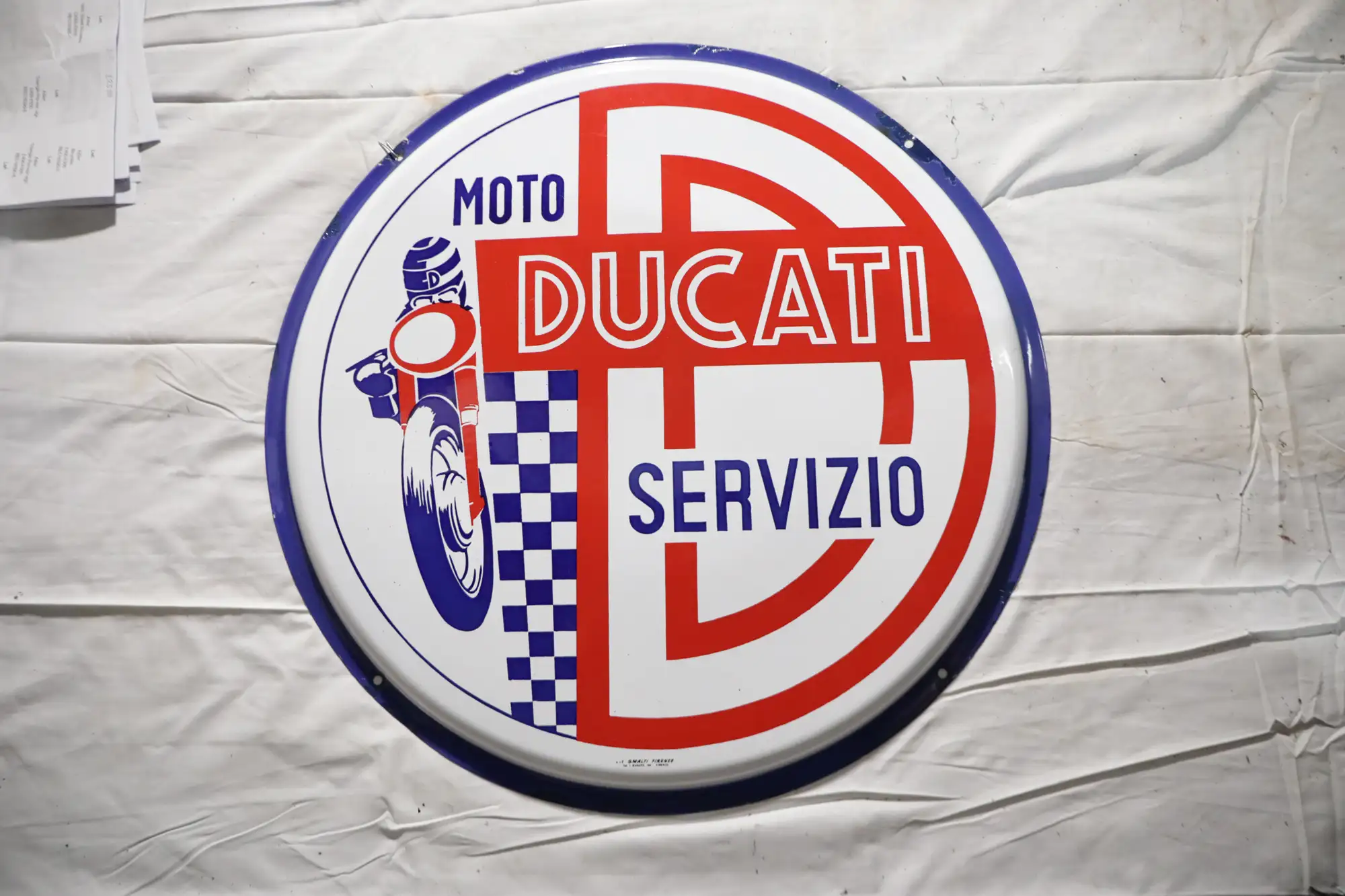 Ducati Moto Servizio Round Enamel Sign-For Sale