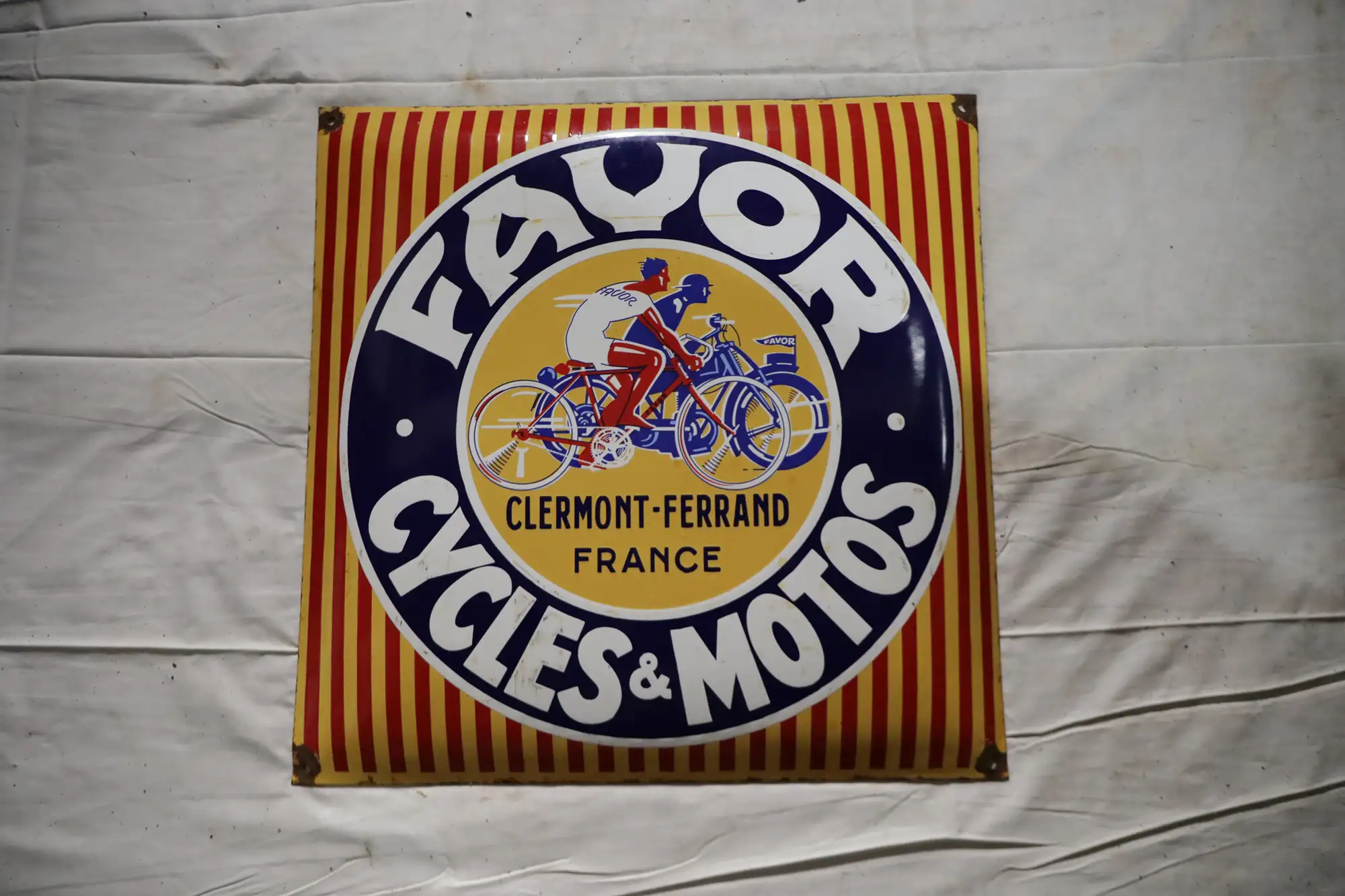 Favour Cycles & Motos Enamel Sign-For Sale