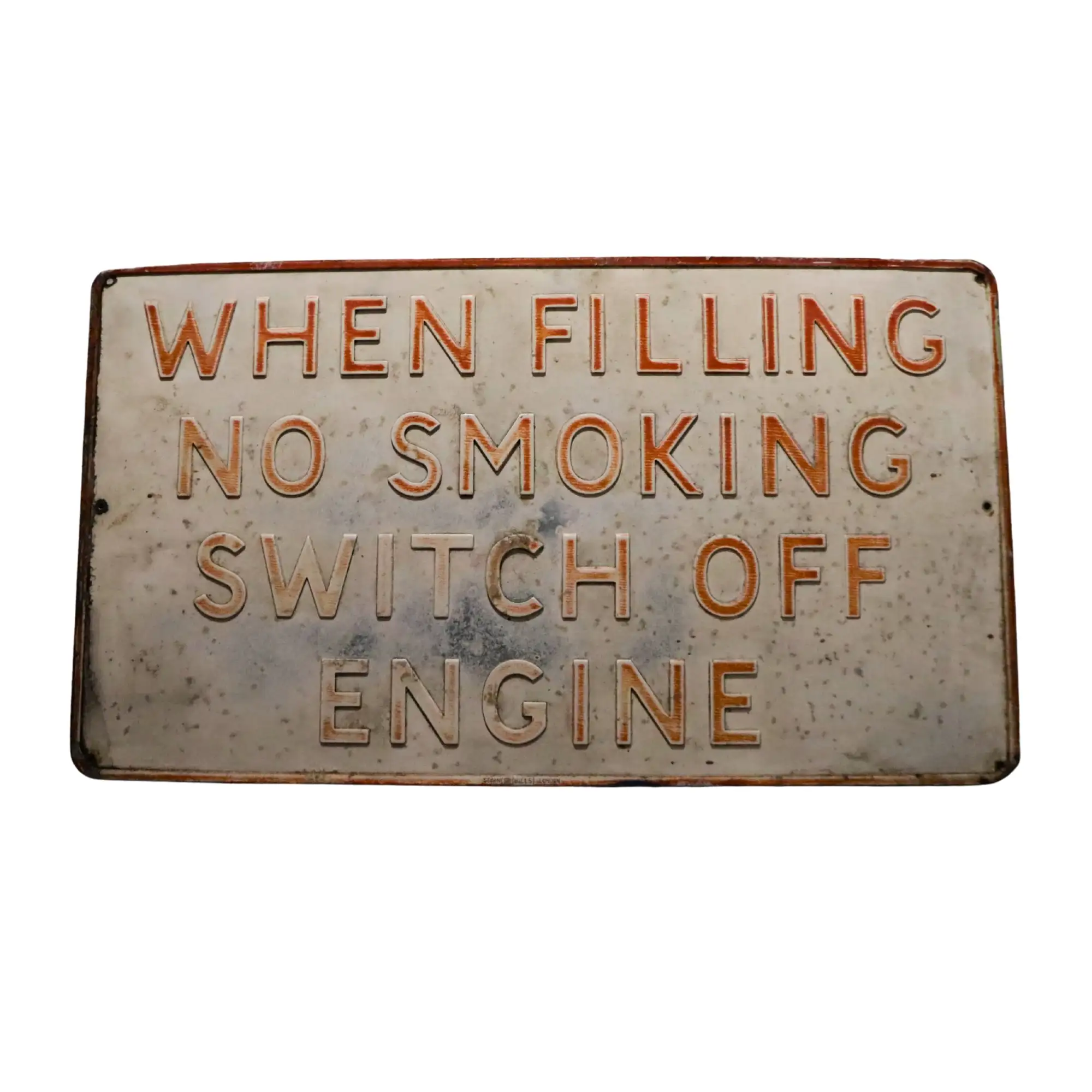 General No Smoking Pressed Tin Sign -For Sale