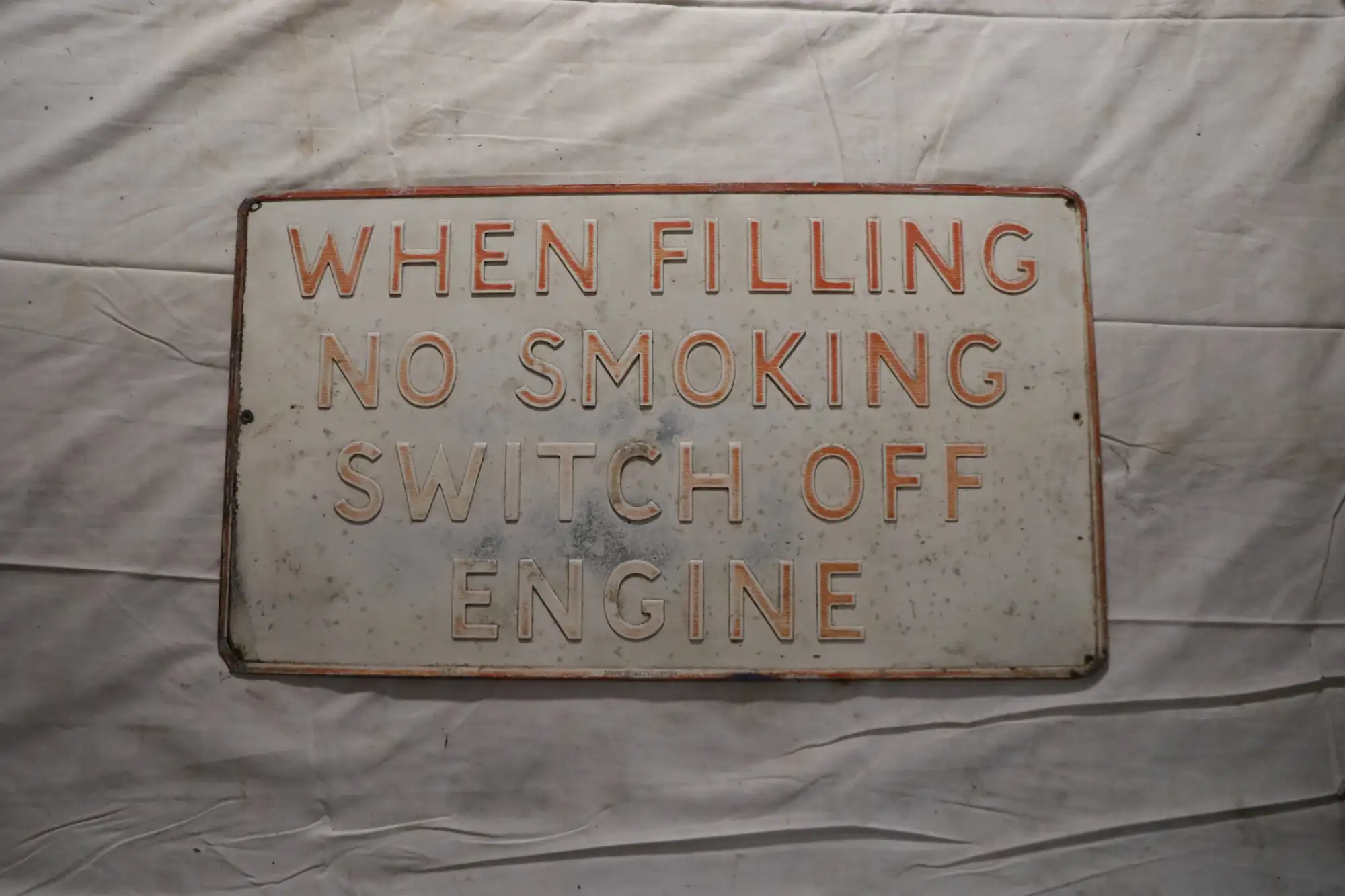 General No Smoking Pressed Tin Sign -For Sale