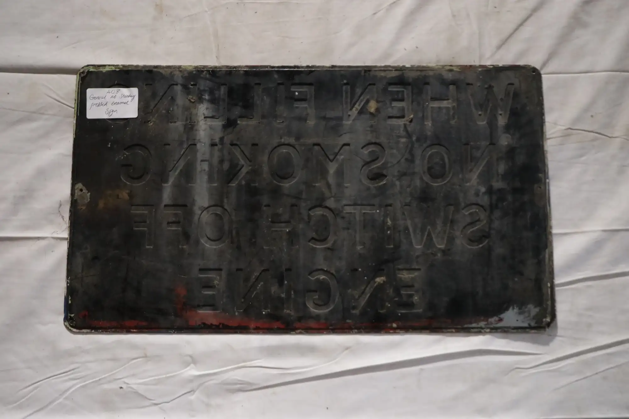 General No Smoking Pressed Tin Sign -For Sale