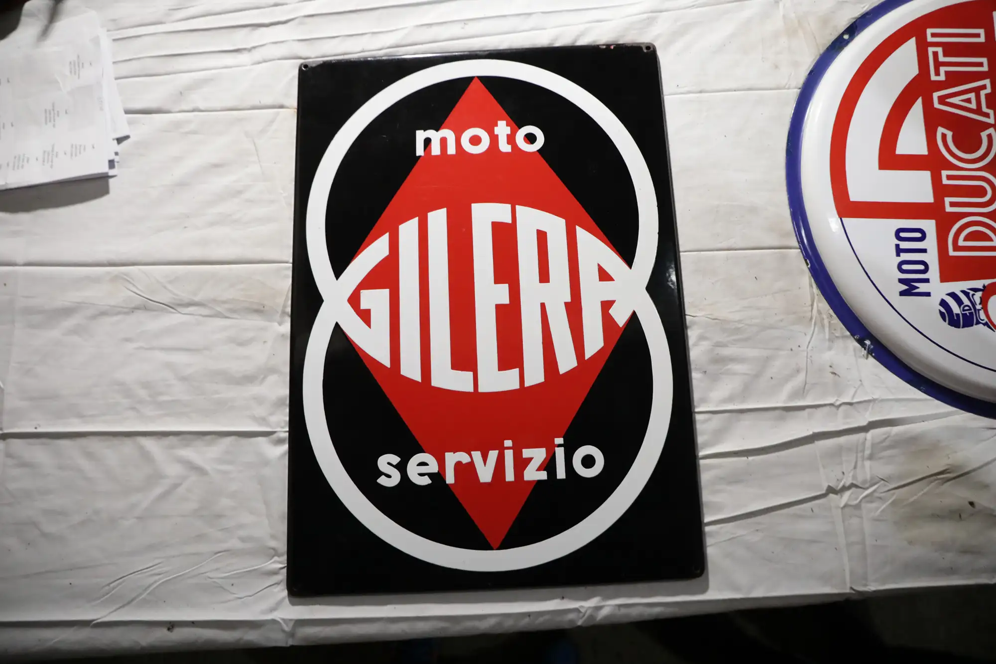 Gilera Moto Servizio Enamel Sign-For Sale