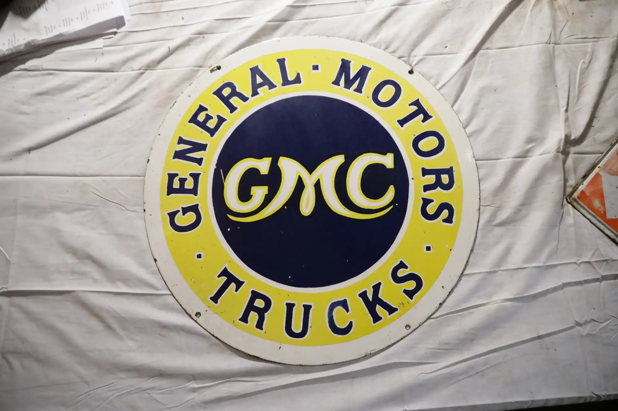 GMC General Motors Trucks Enamel Sign -For Sale