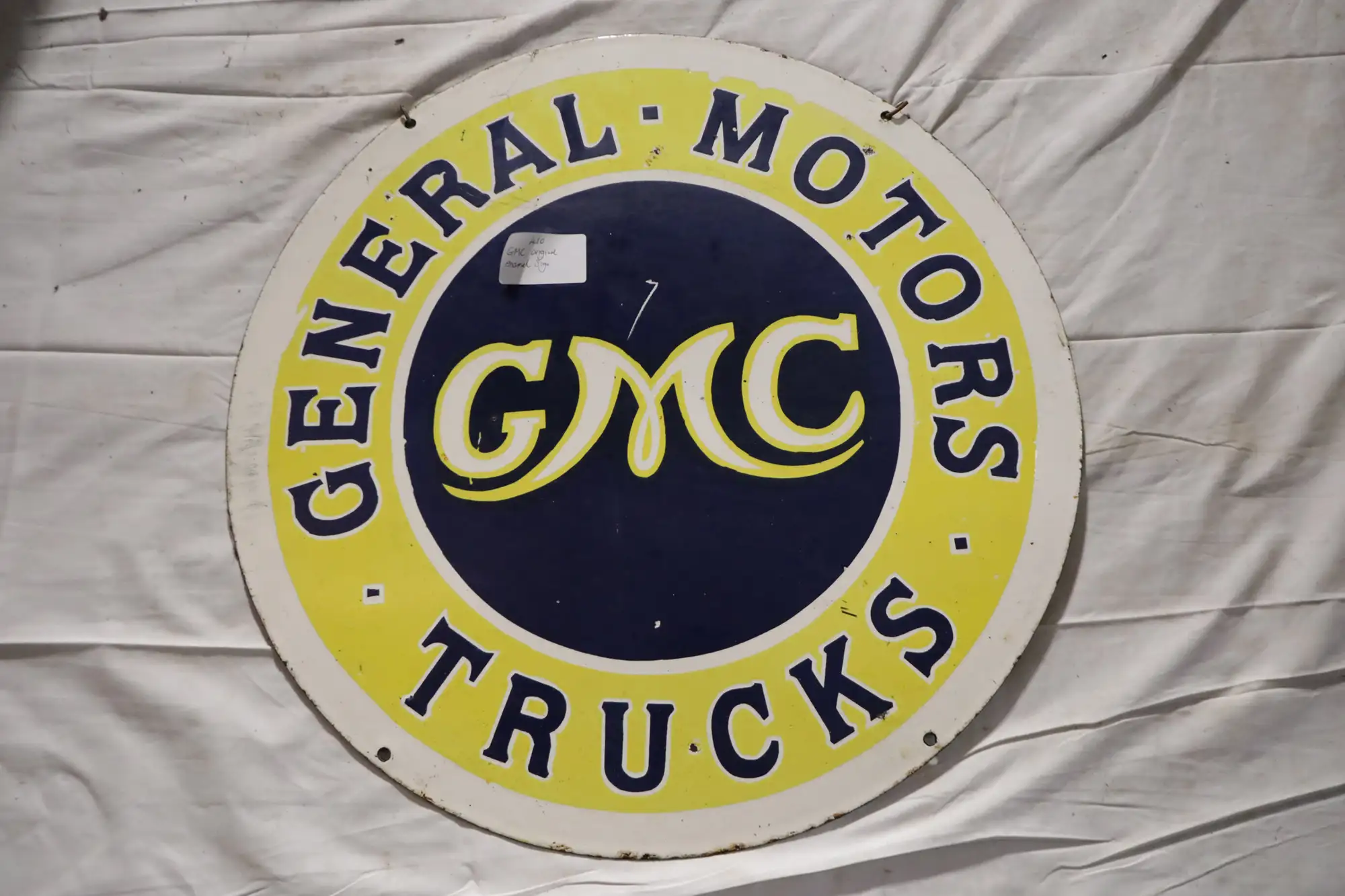 GMC General Motors Trucks Enamel Sign -For Sale
