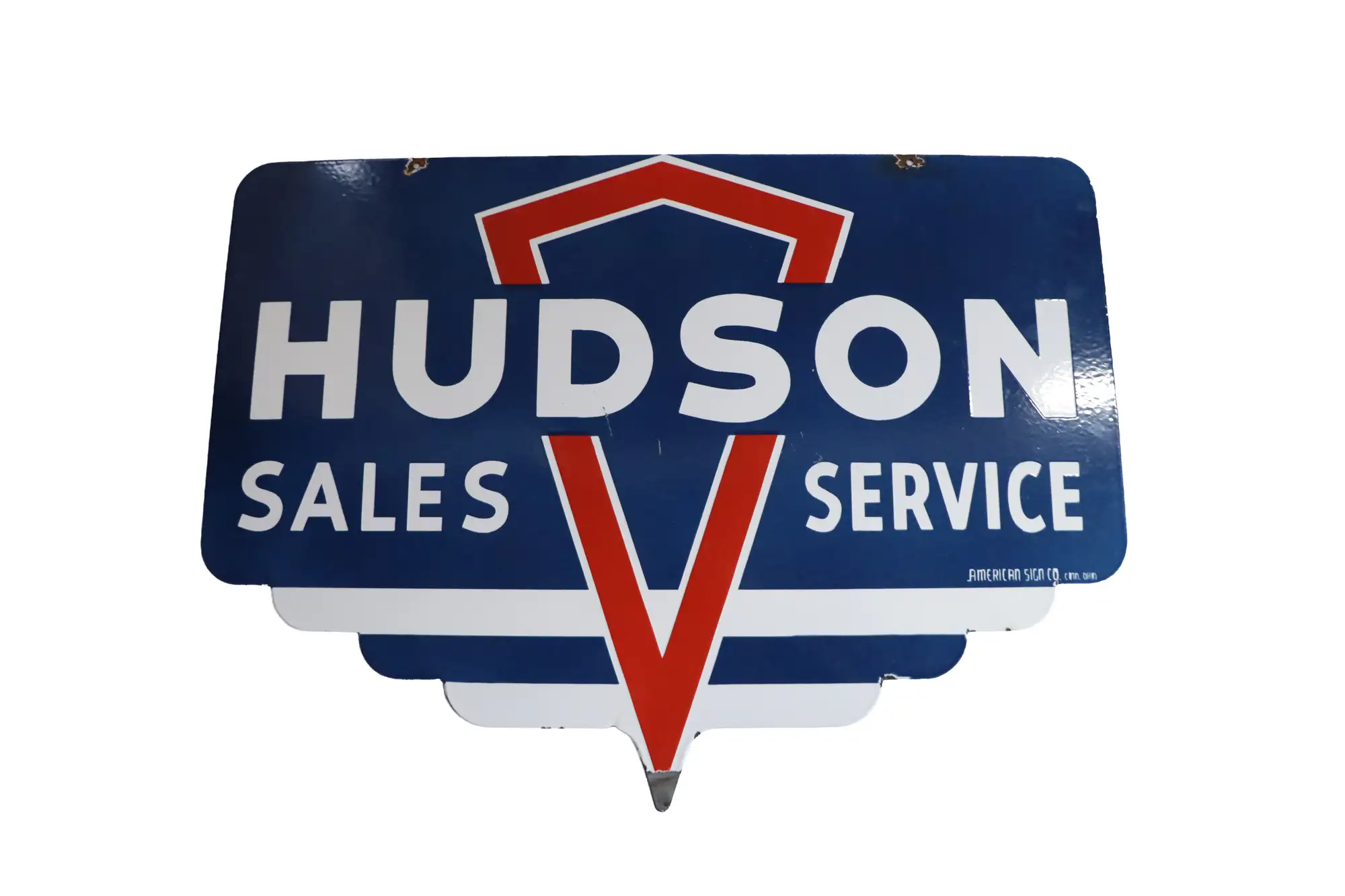 Hudson Sales and Service Enamel Sign-For Sale