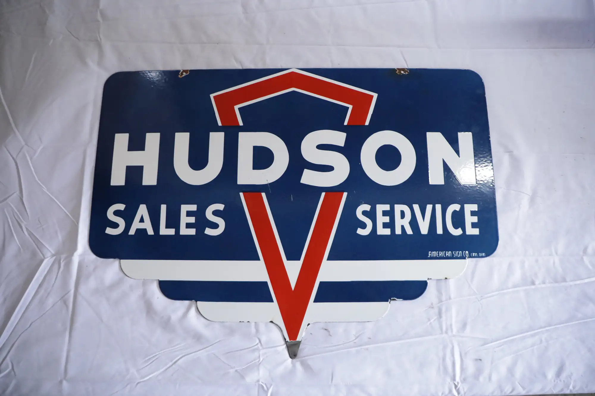 Hudson Sales and Service Enamel Sign-For Sale