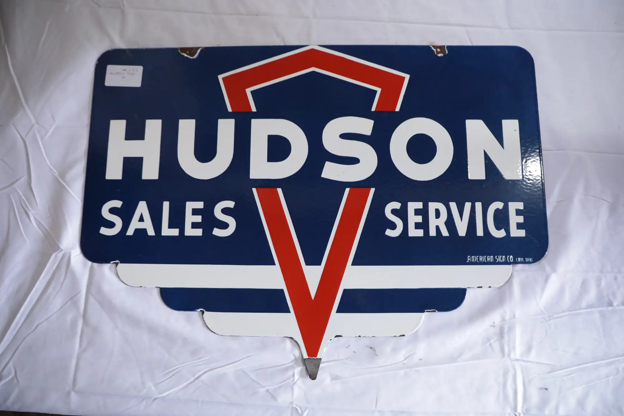Hudson Sales and Service Enamel Sign-For Sale
