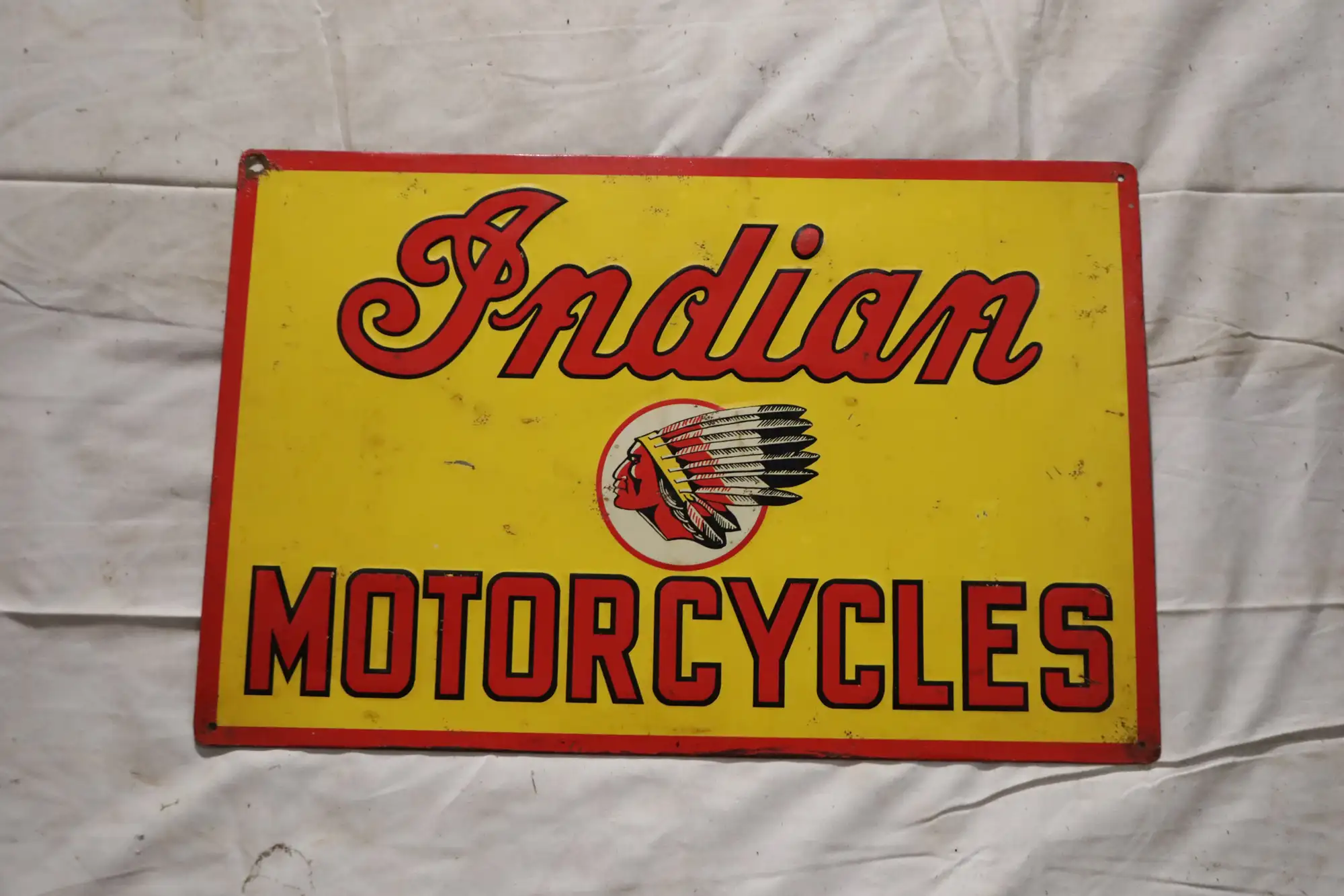 Indian Motorcycle Enamel Sign-For Sale
