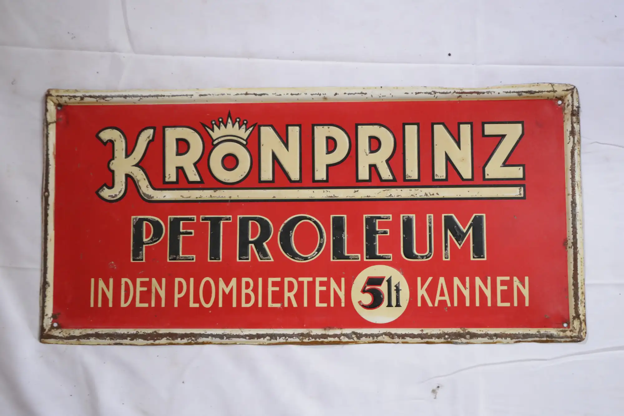 Kronprinz Petroleum Enamel Sign-For Sale
