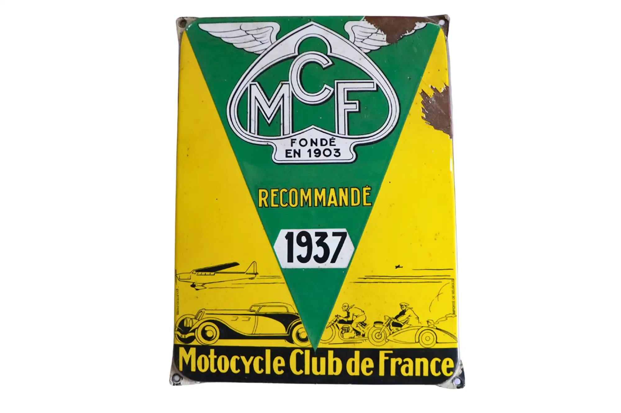 1937 MCF Recommande Enamel Sign-For Sale