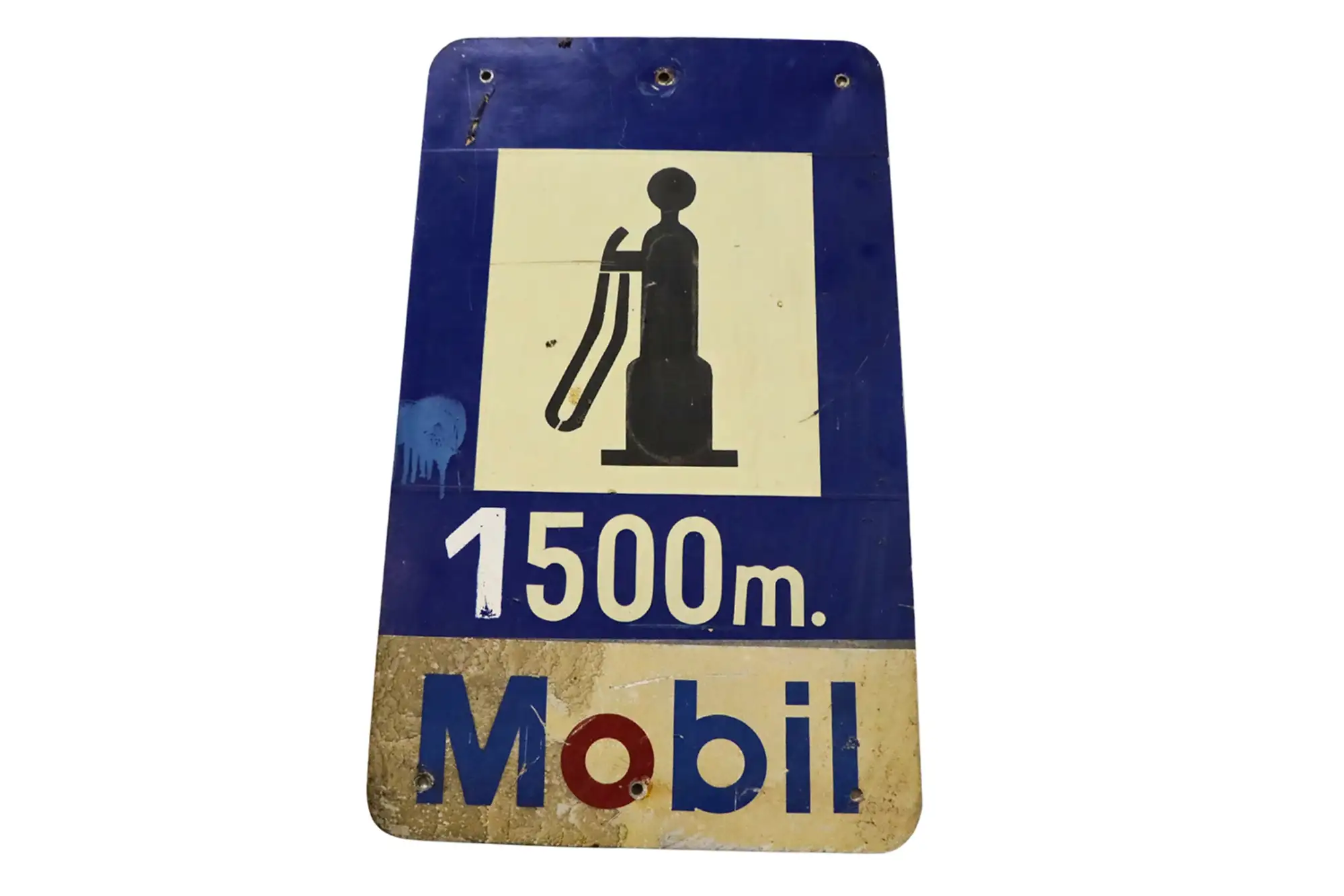 Mobil Petrol 1500m Enamel Sign-For Sale