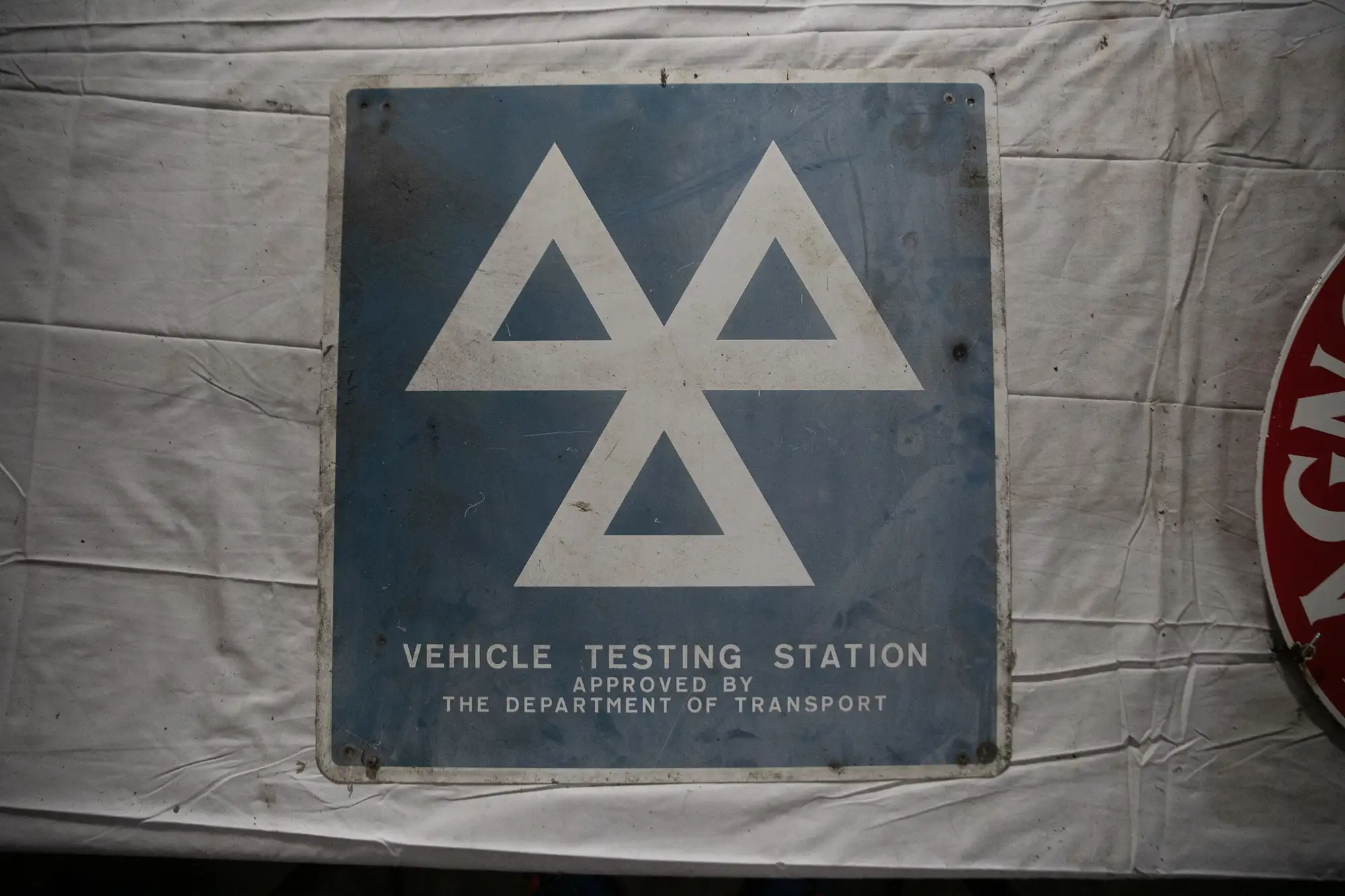 MOT Vehicle Testing Station Pressed Tin Sign-For Sale