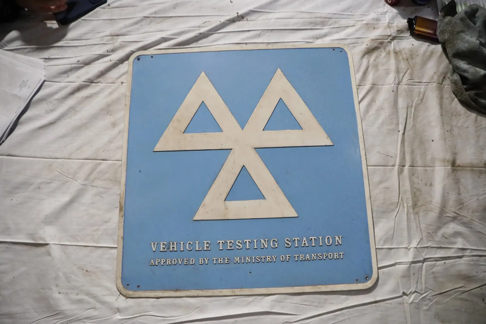 MOT Vehicle Testing Station Pressed Tin Sign-For Sale