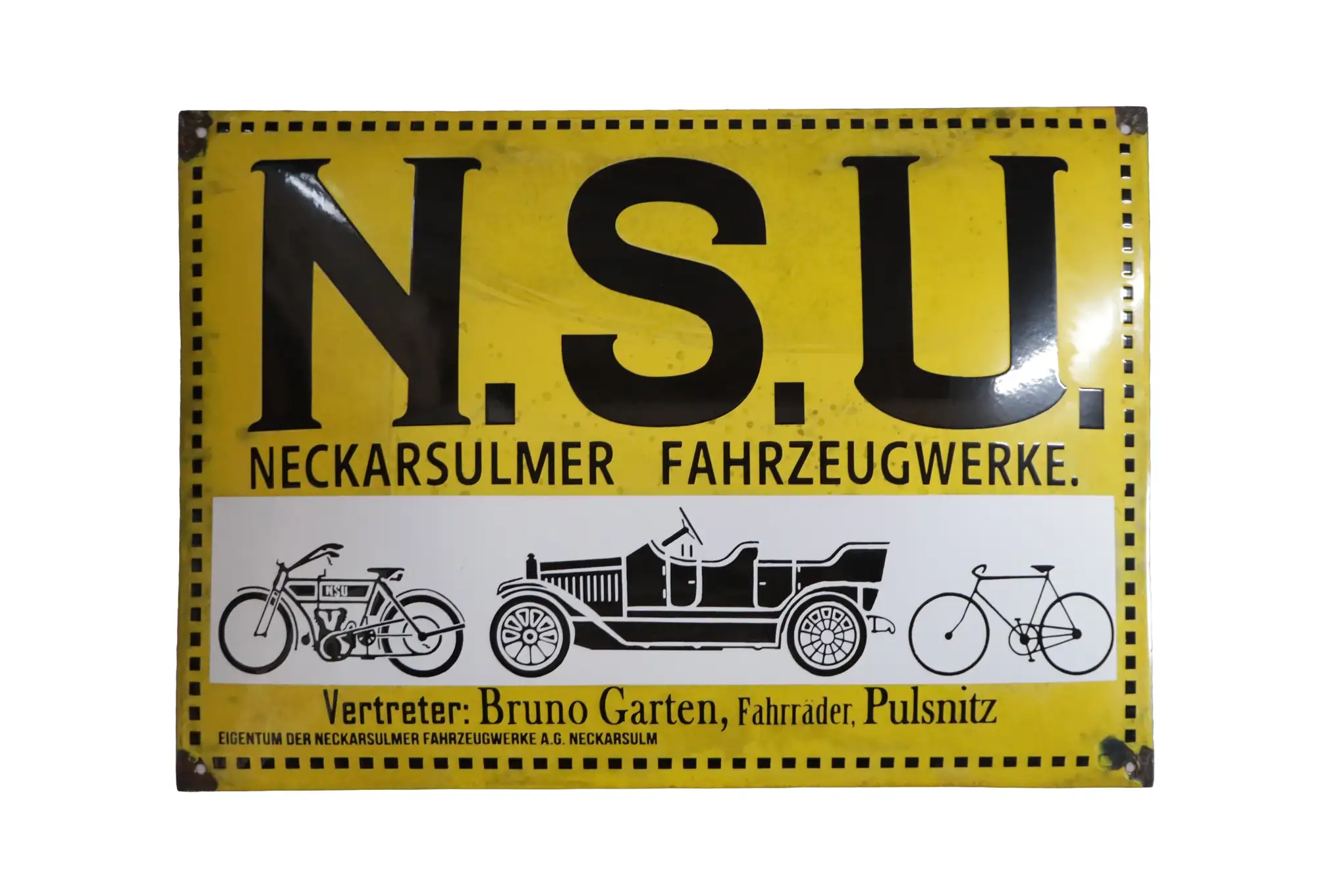NSU Neckarsulmer Fahrzeugwerke Enamel Sign-For Sale