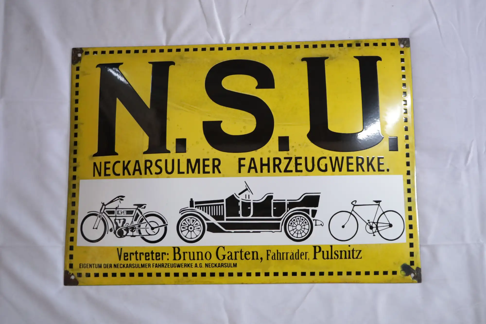 NSU Neckarsulmer Fahrzeugwerke Enamel Sign-For Sale