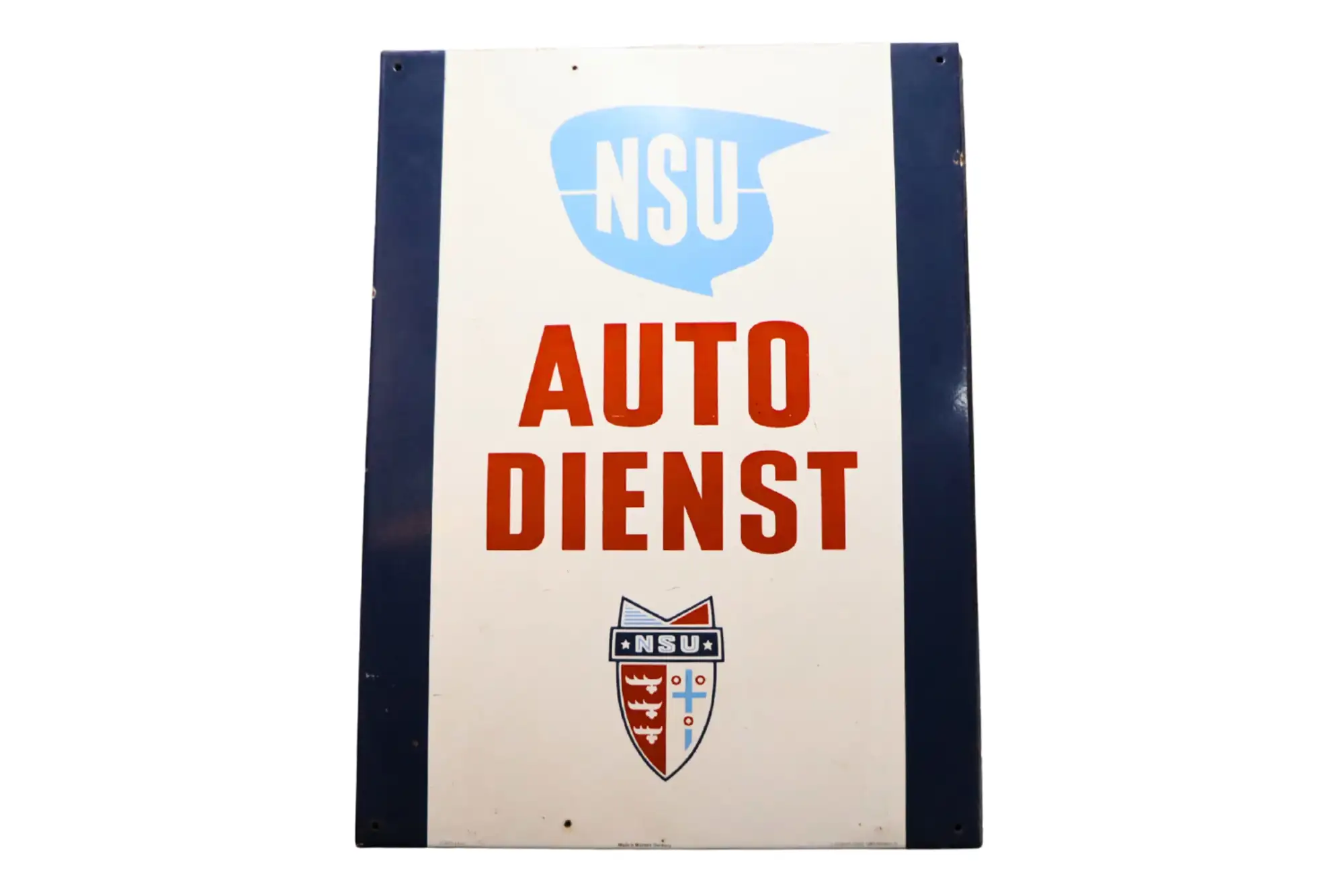 NSU Auto Dienst Enamel Sign -For Sale