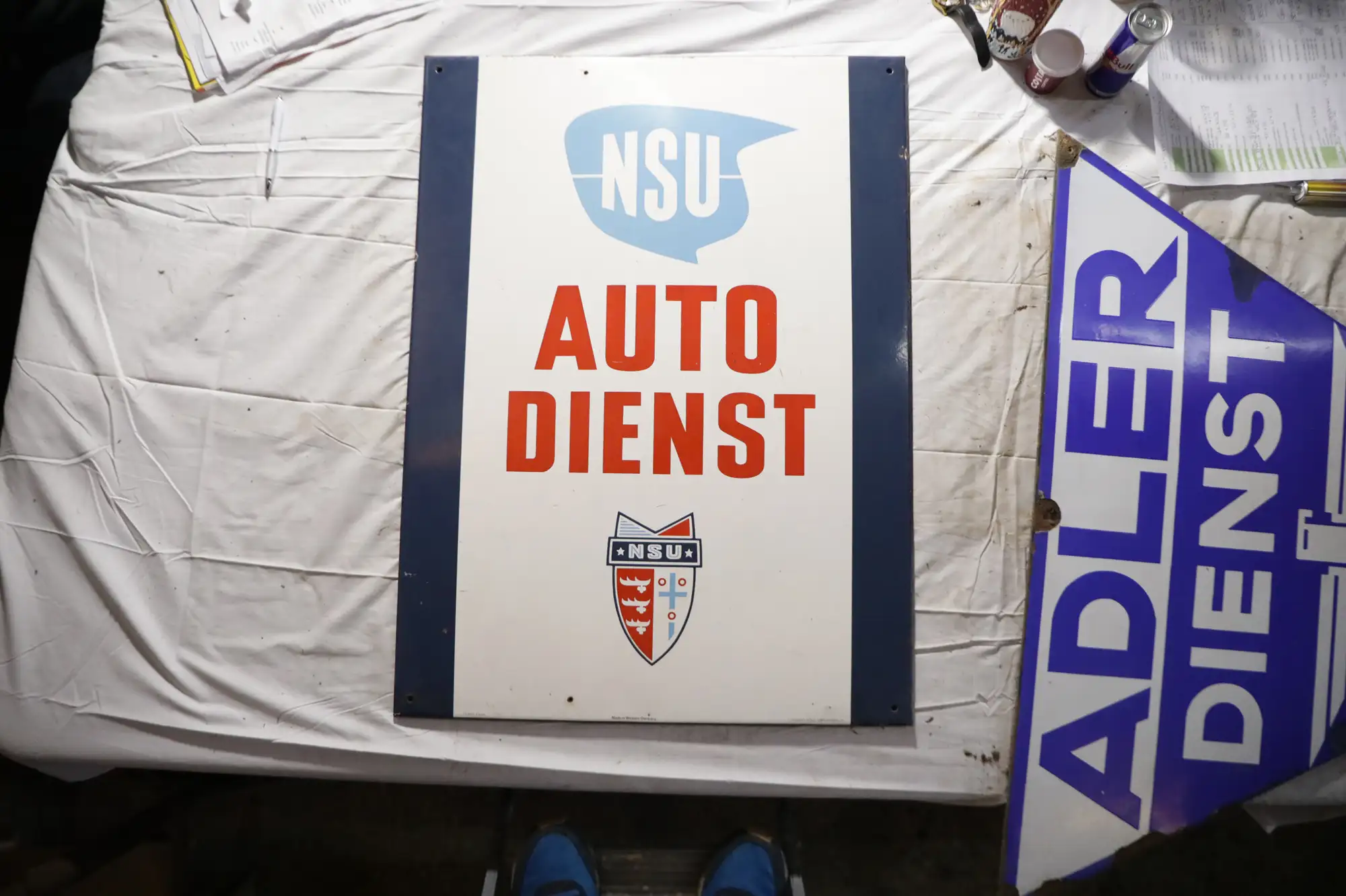 NSU Auto Dienst Enamel Sign -For Sale