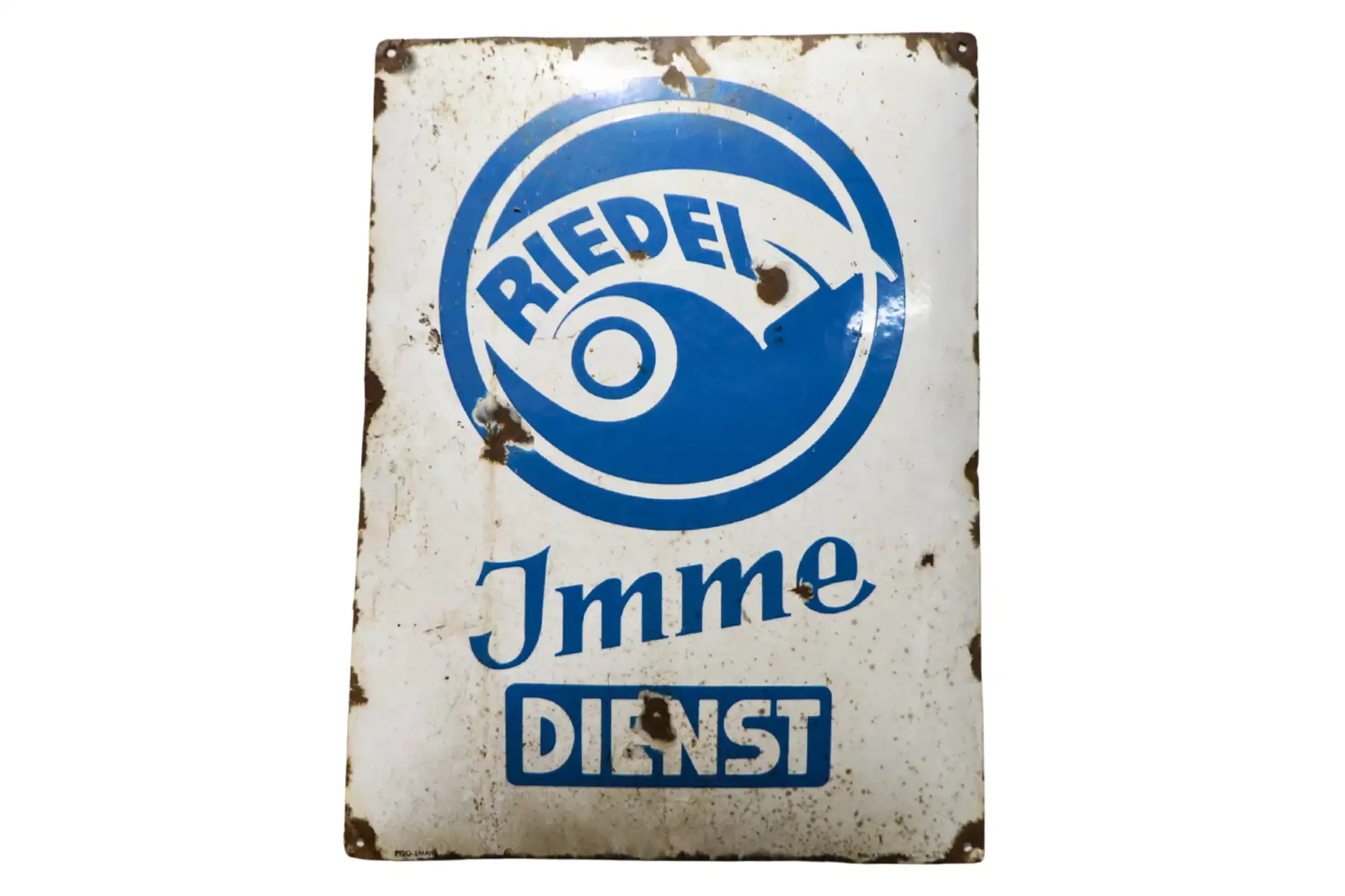 Riedel Jmme Dienst Enamel Sign-For Sale