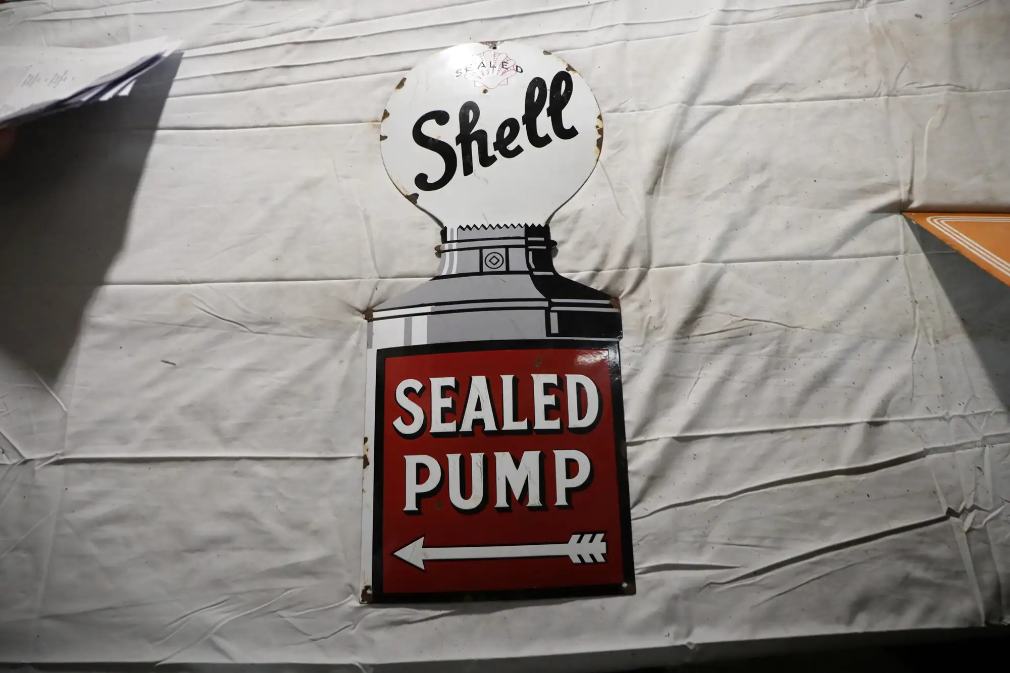 Shell Sealed Pump Enamel Sign-For Sale