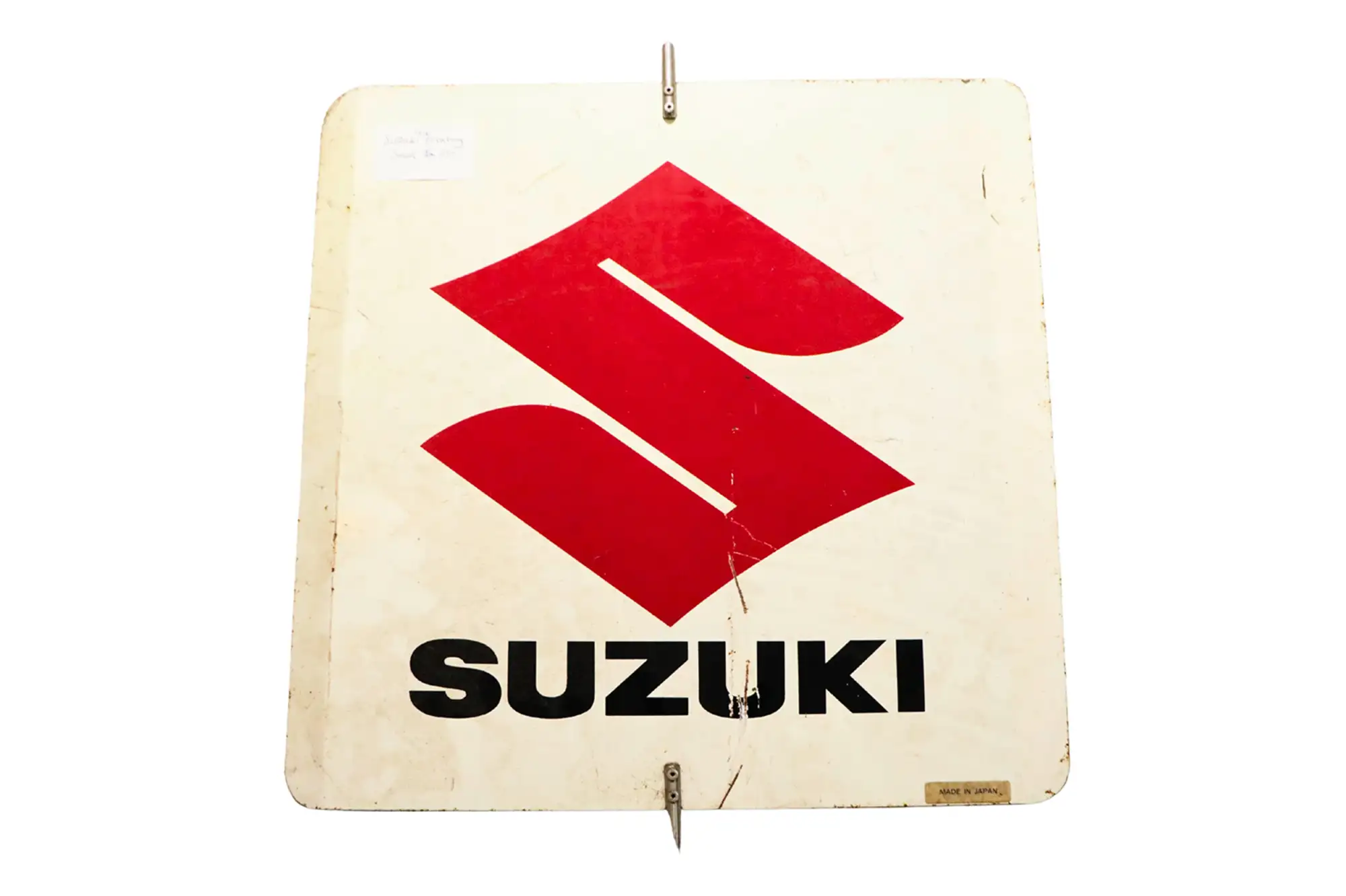 Suzuki Rotating Double Sided Tin Sign -For Sale