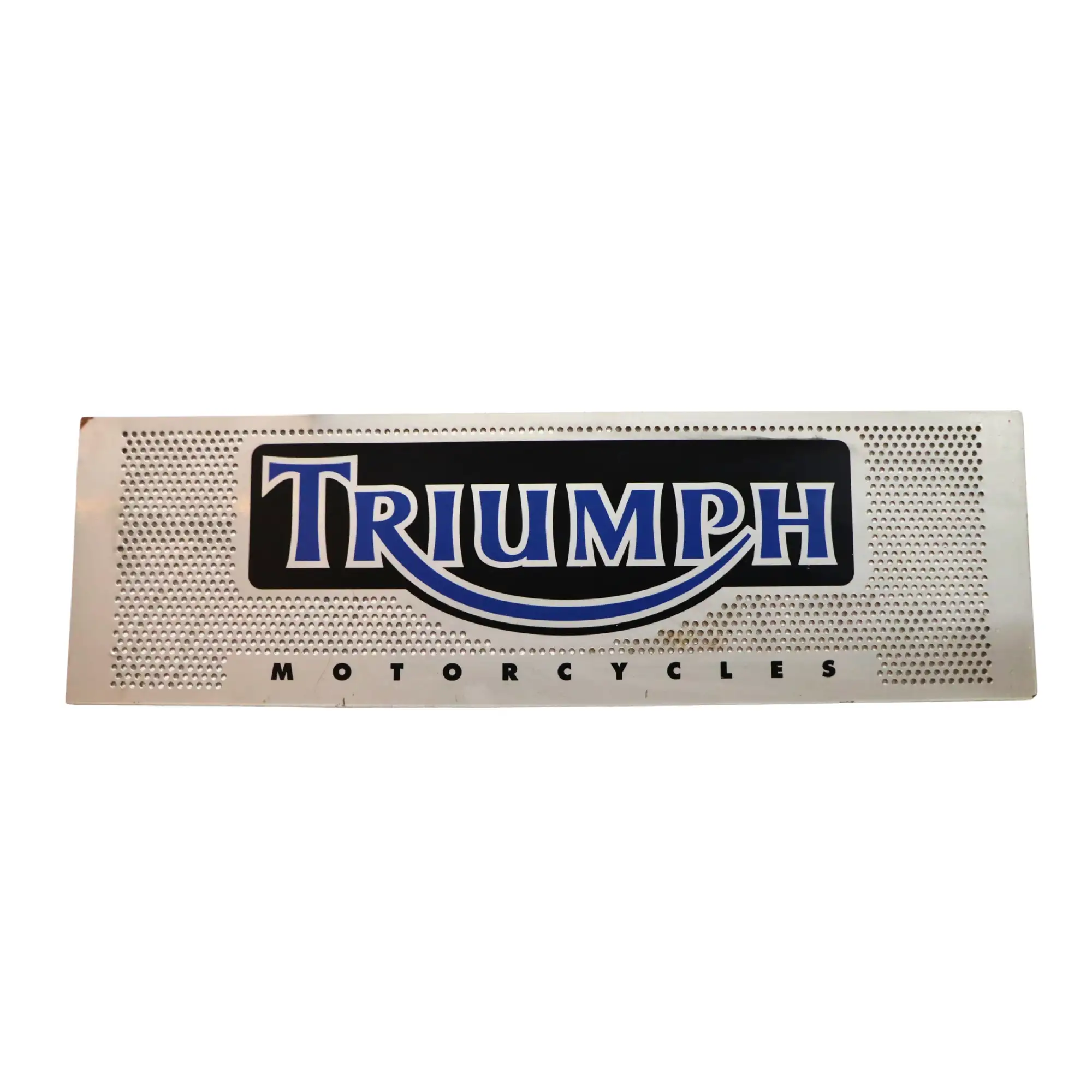 Triumph Perforated Metal Sign-For Sale