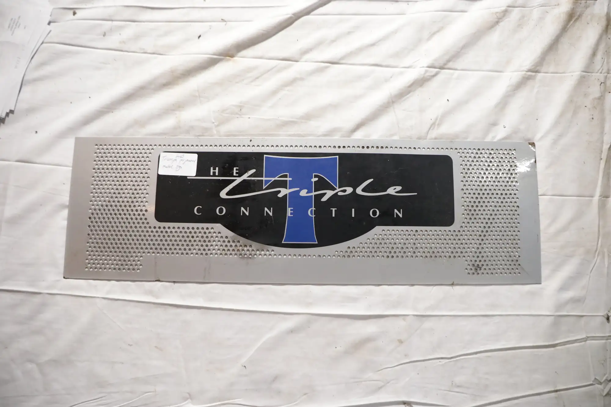Triumph Perforated Metal Sign-For Sale