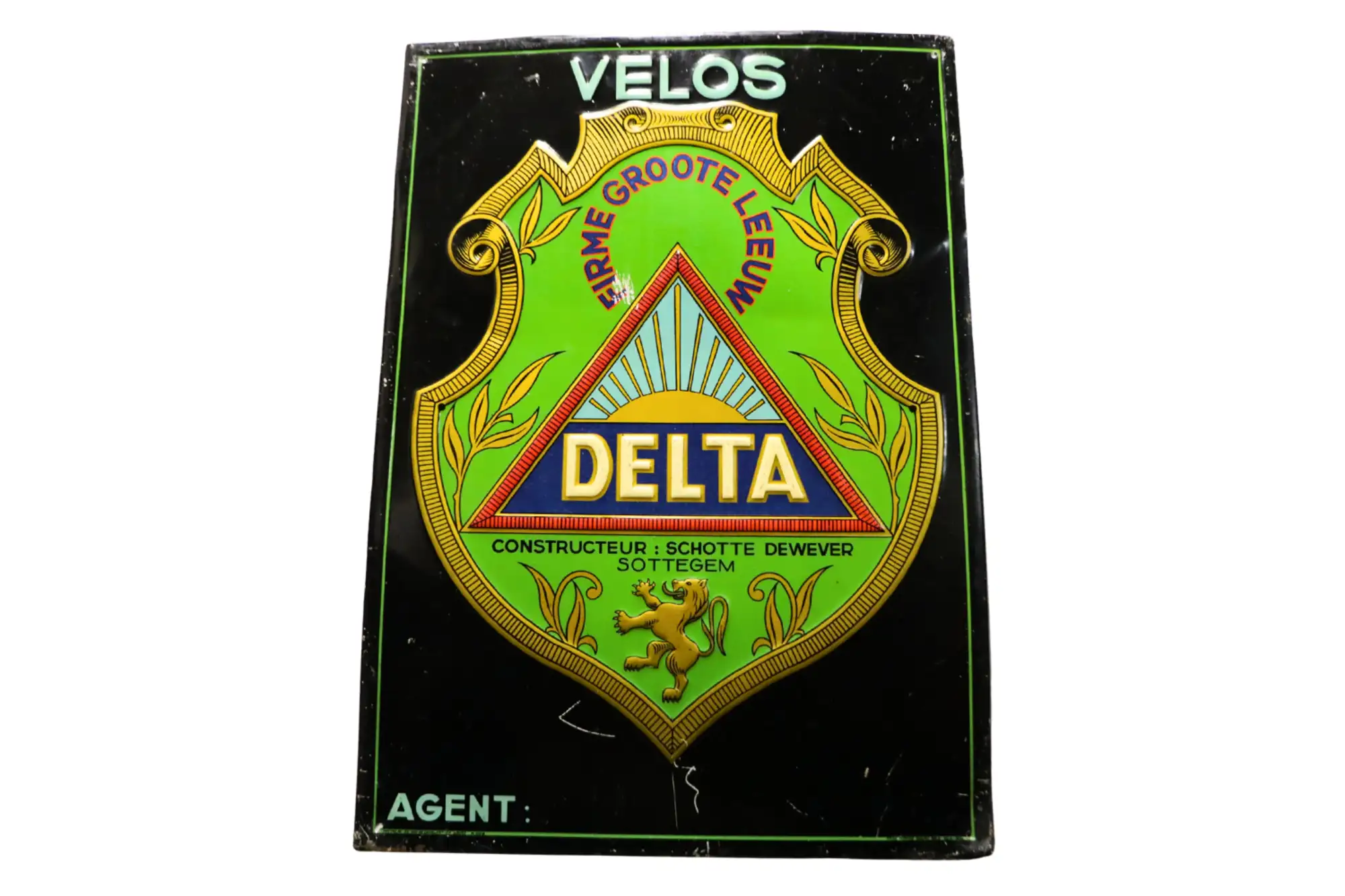 Velos Delta Pressed Tin Sign-For Sale