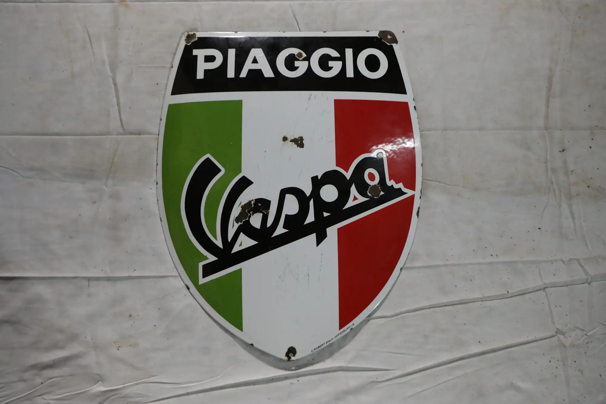 Piaggio Vespa Enamel Shield-For Sale
