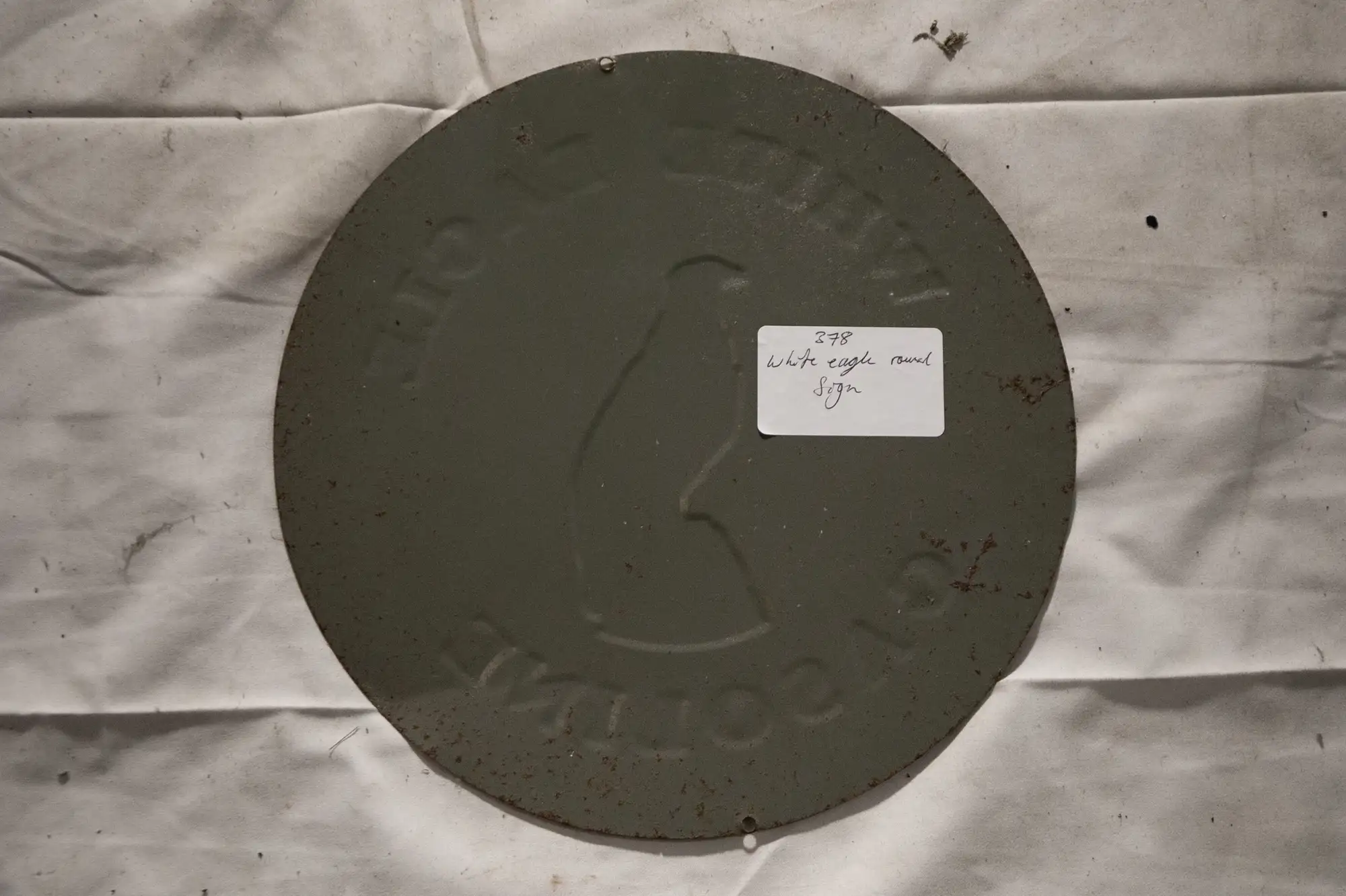 White Eagle Gasoline Round Tin Sign -For Sale