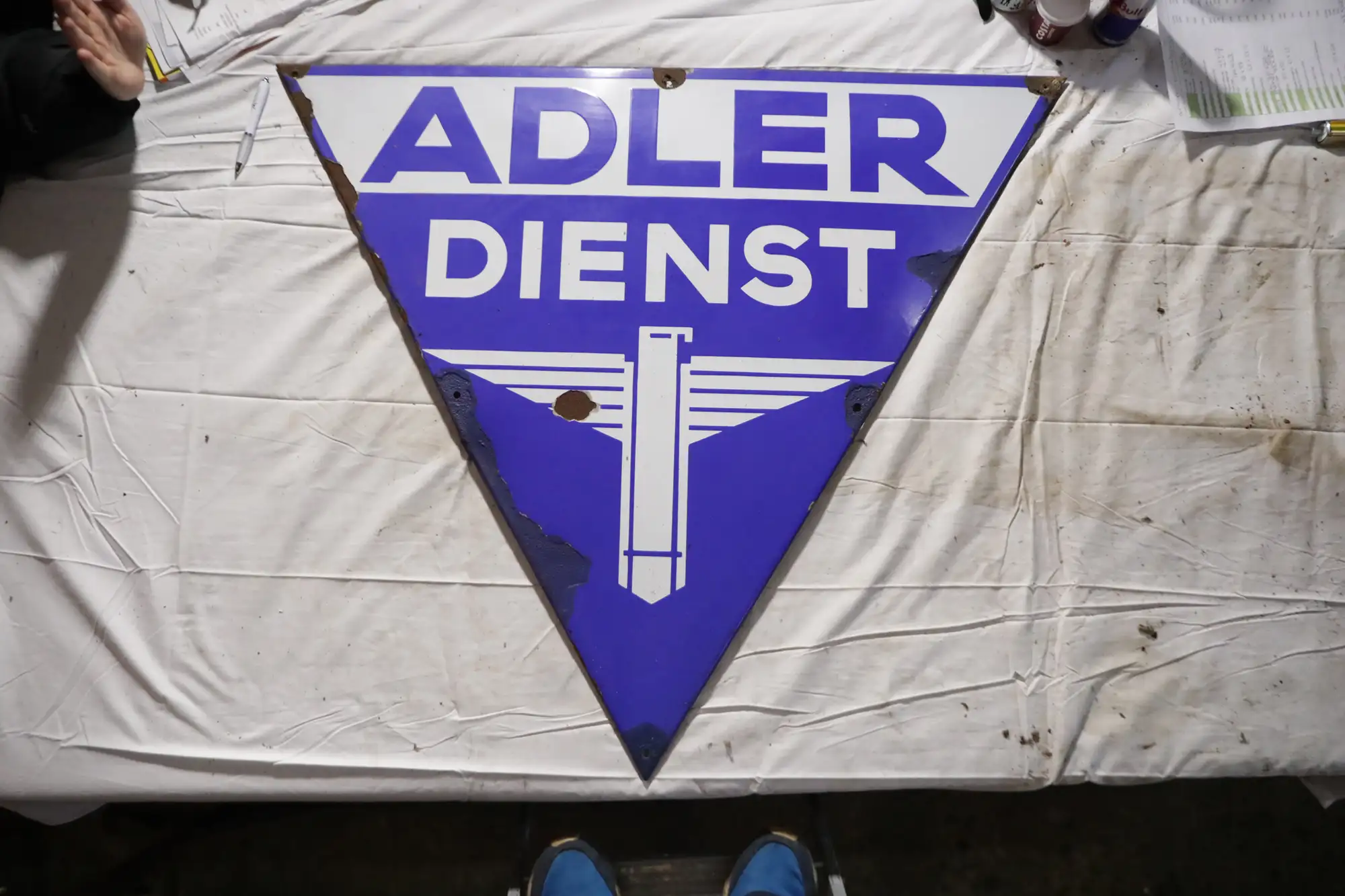 Adler Dienst Triangle Enamel Sign-For Sale