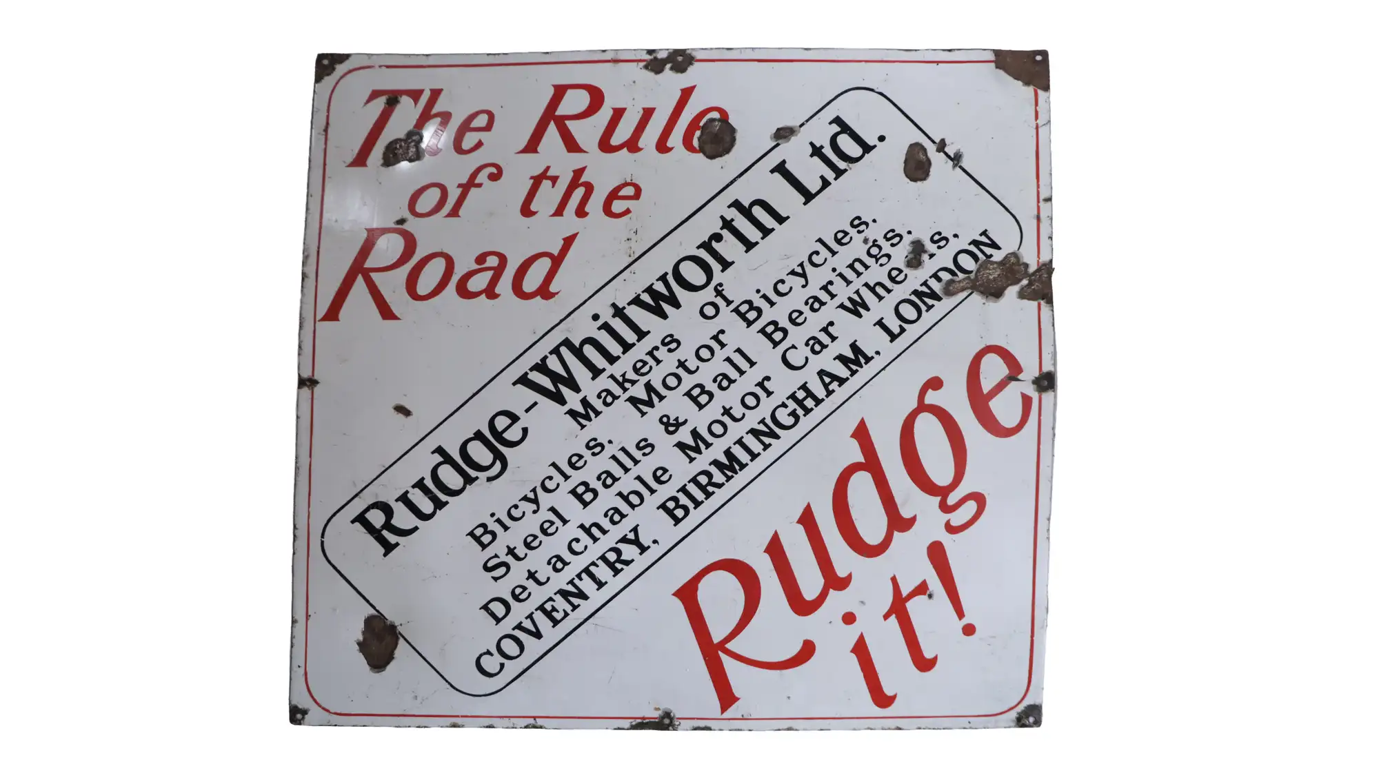 Rudge Whitworth Enamel Sign-For Sale