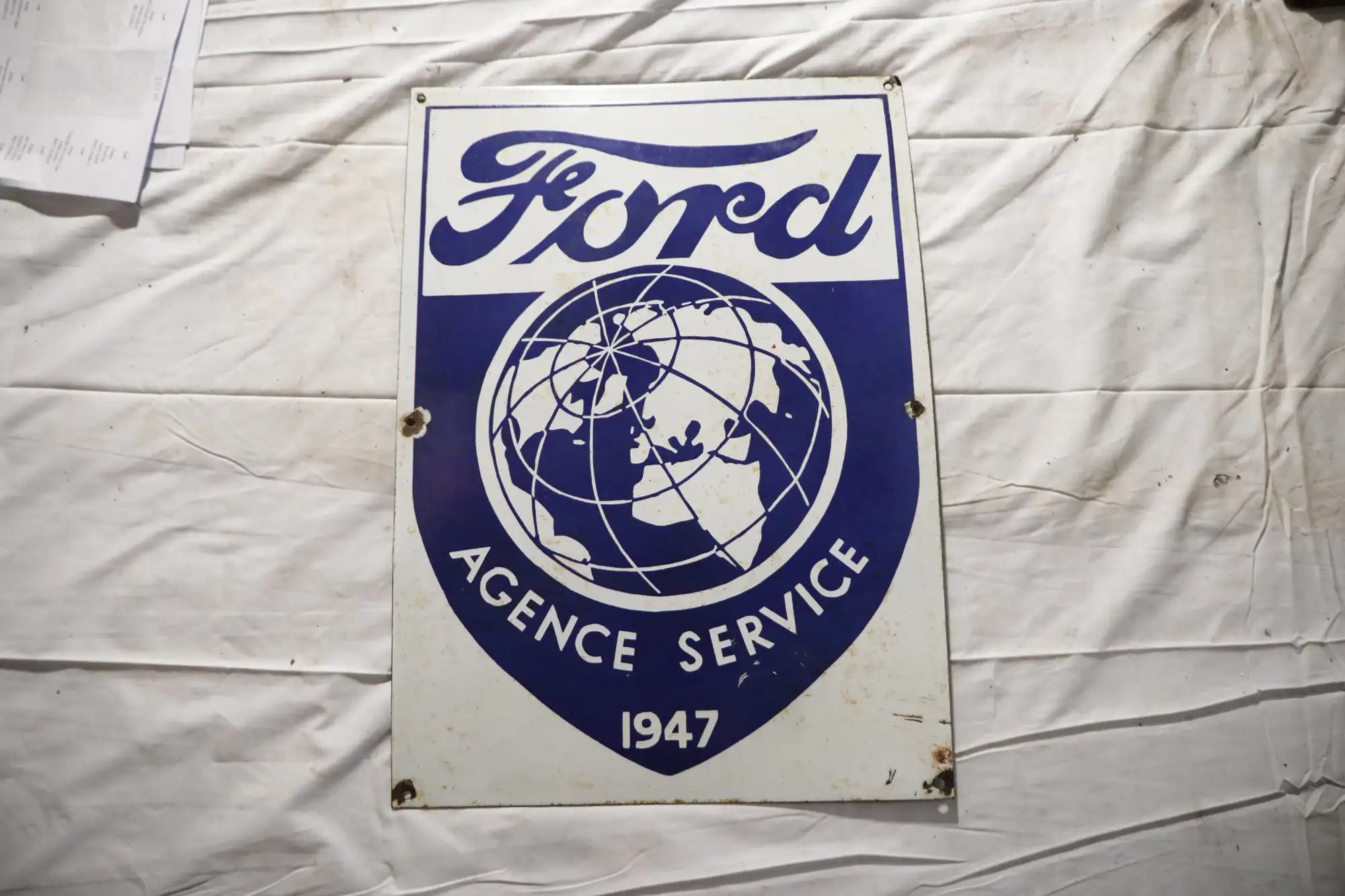 1947 Ford Agence Service Enamel Sign-For Sale